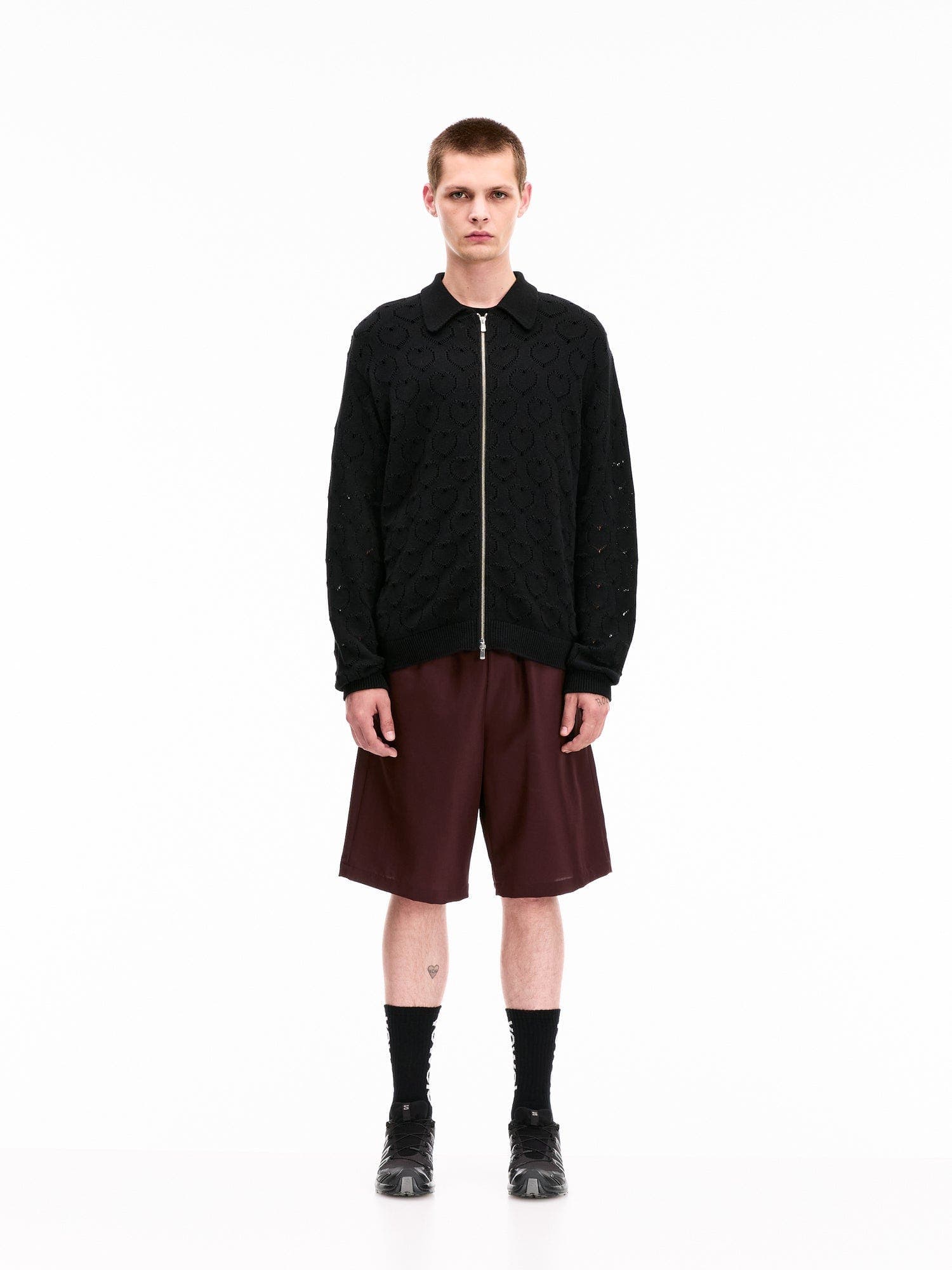 Eyelet Knitted Zip-Up - image 2