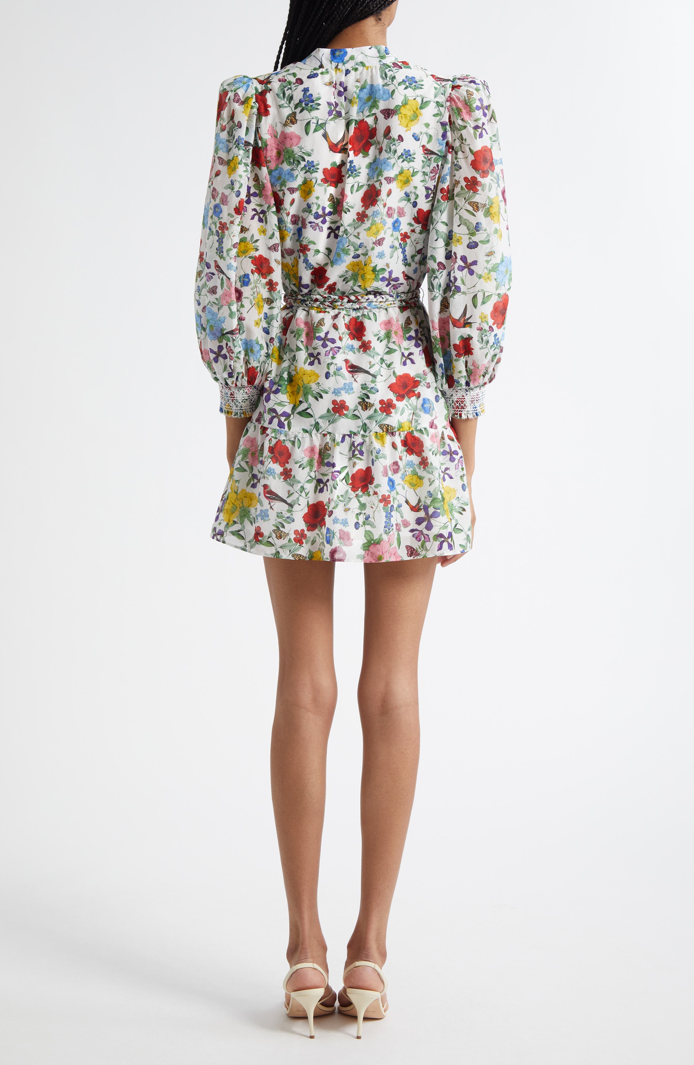 Antonette Floral Belted Cotton & Silk Minidress - image 2