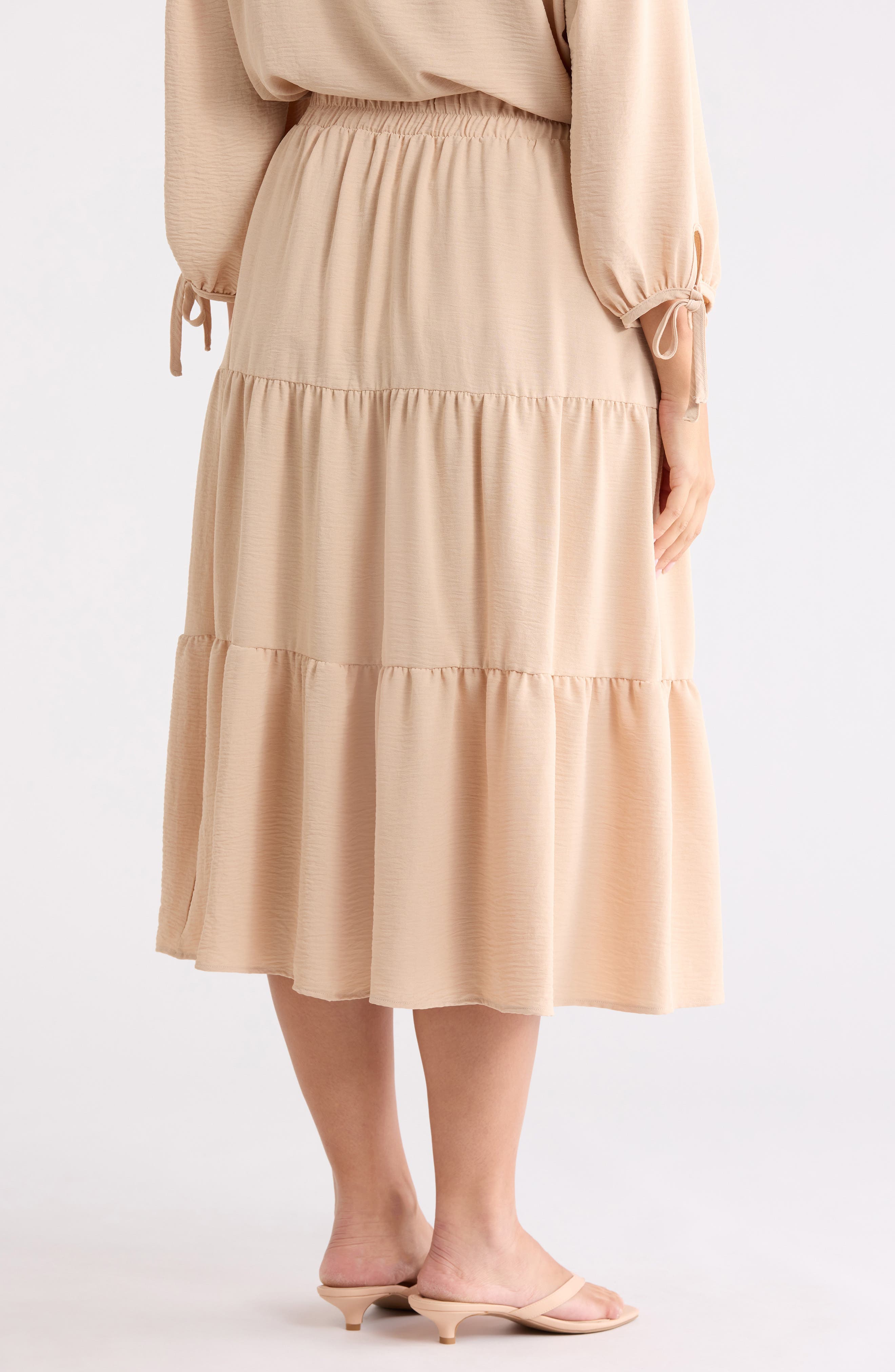 Tiered Pull-On Midi Skirt - image 2