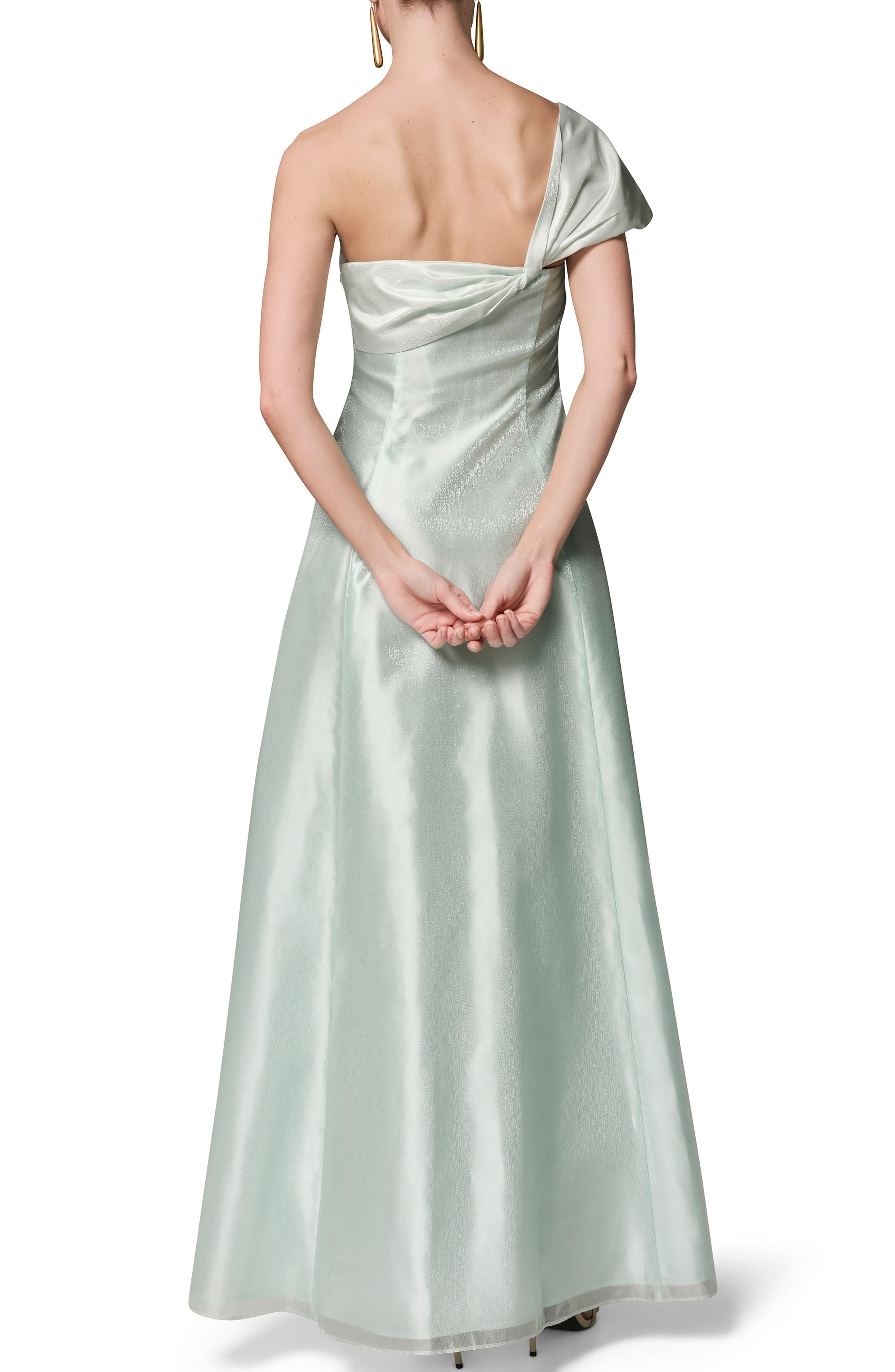 Asymmetric Satin Gown - image 4