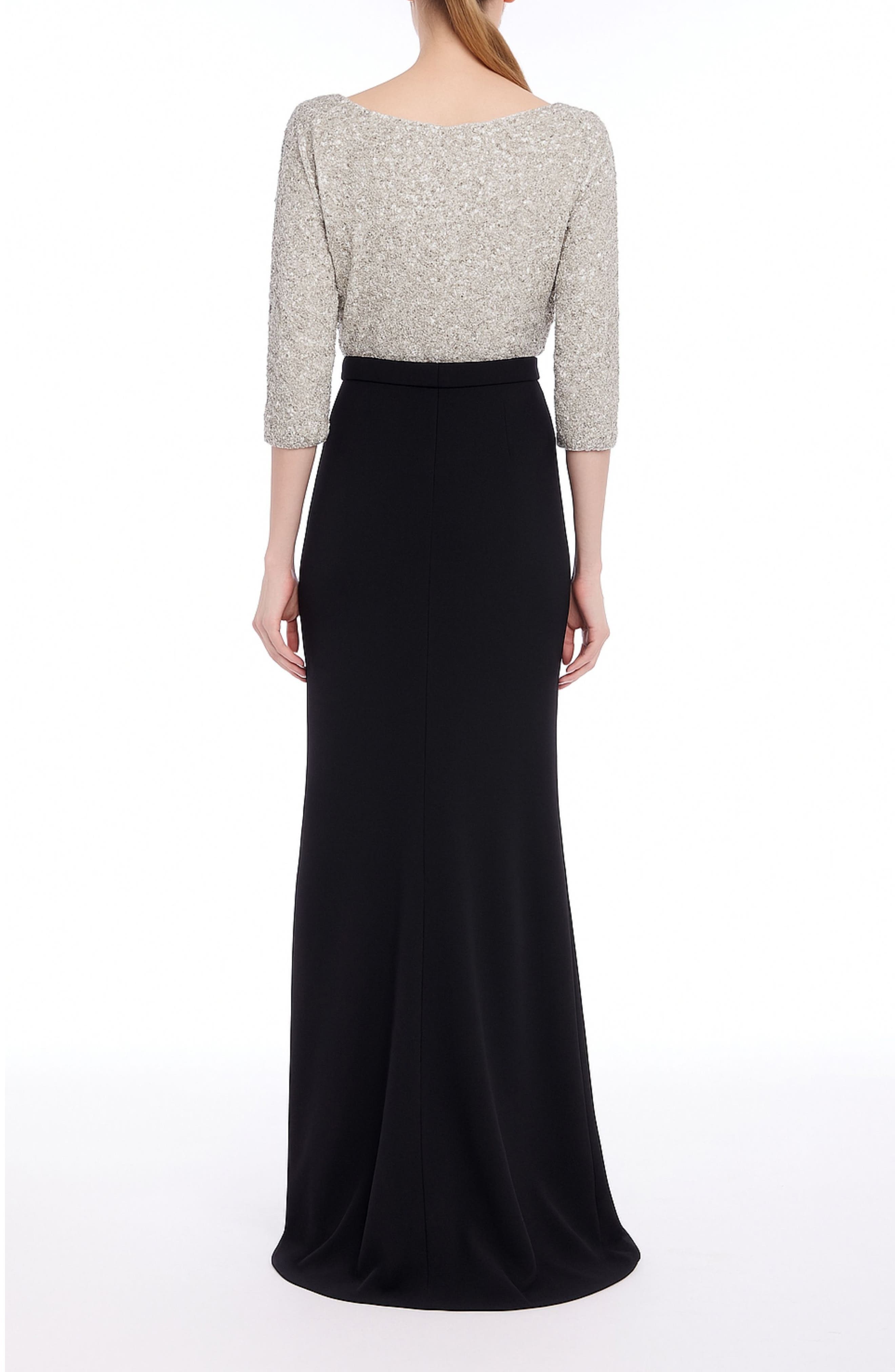 Sequin & Crepe Gown - image 2