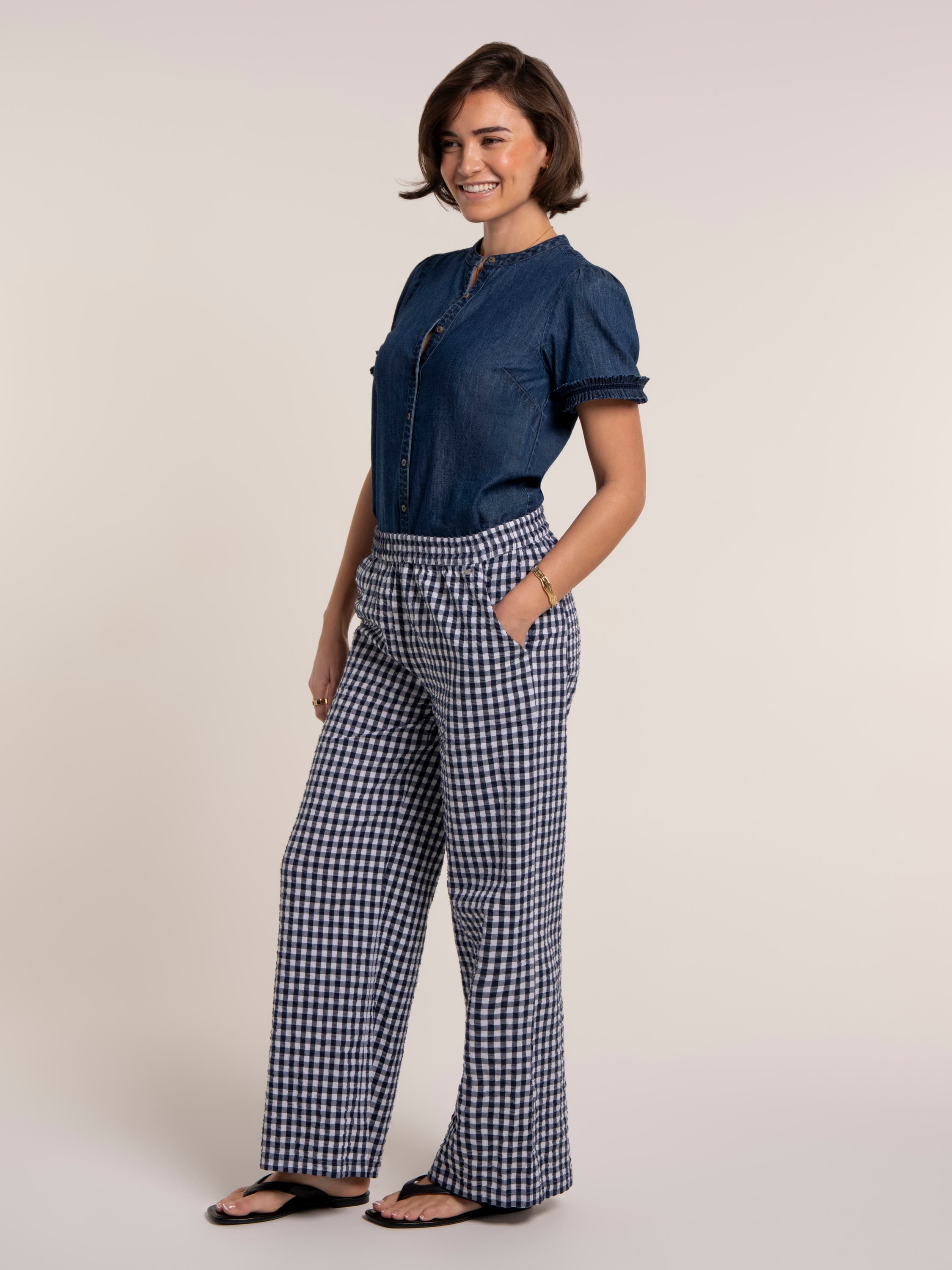 Gingham Wide Leg Aitana Trousers - image 2
