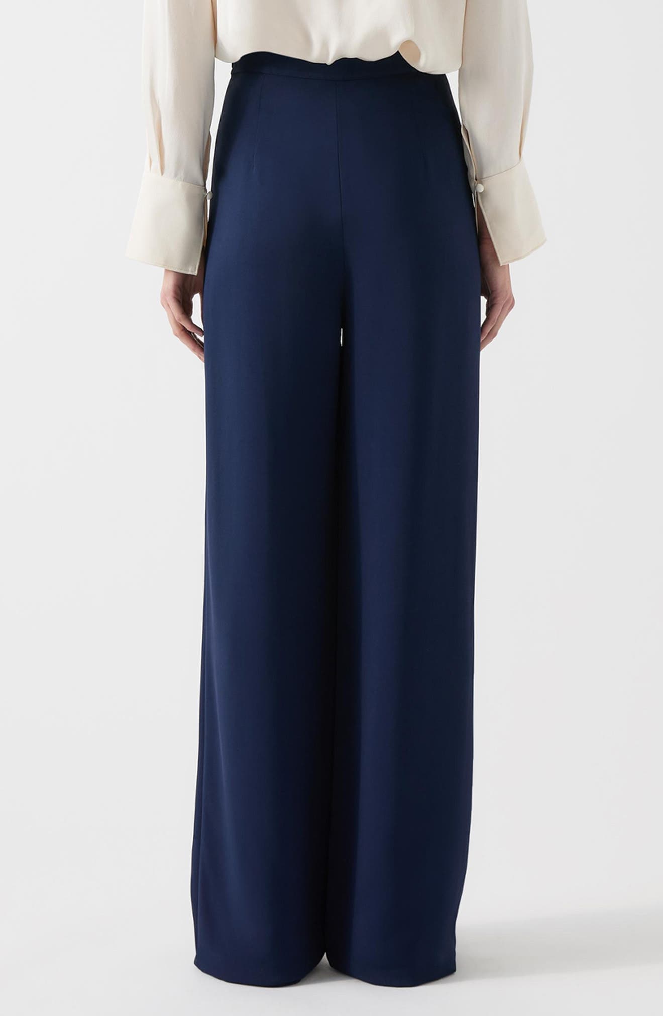 Olive Crepe Sailor Trousers - image 2