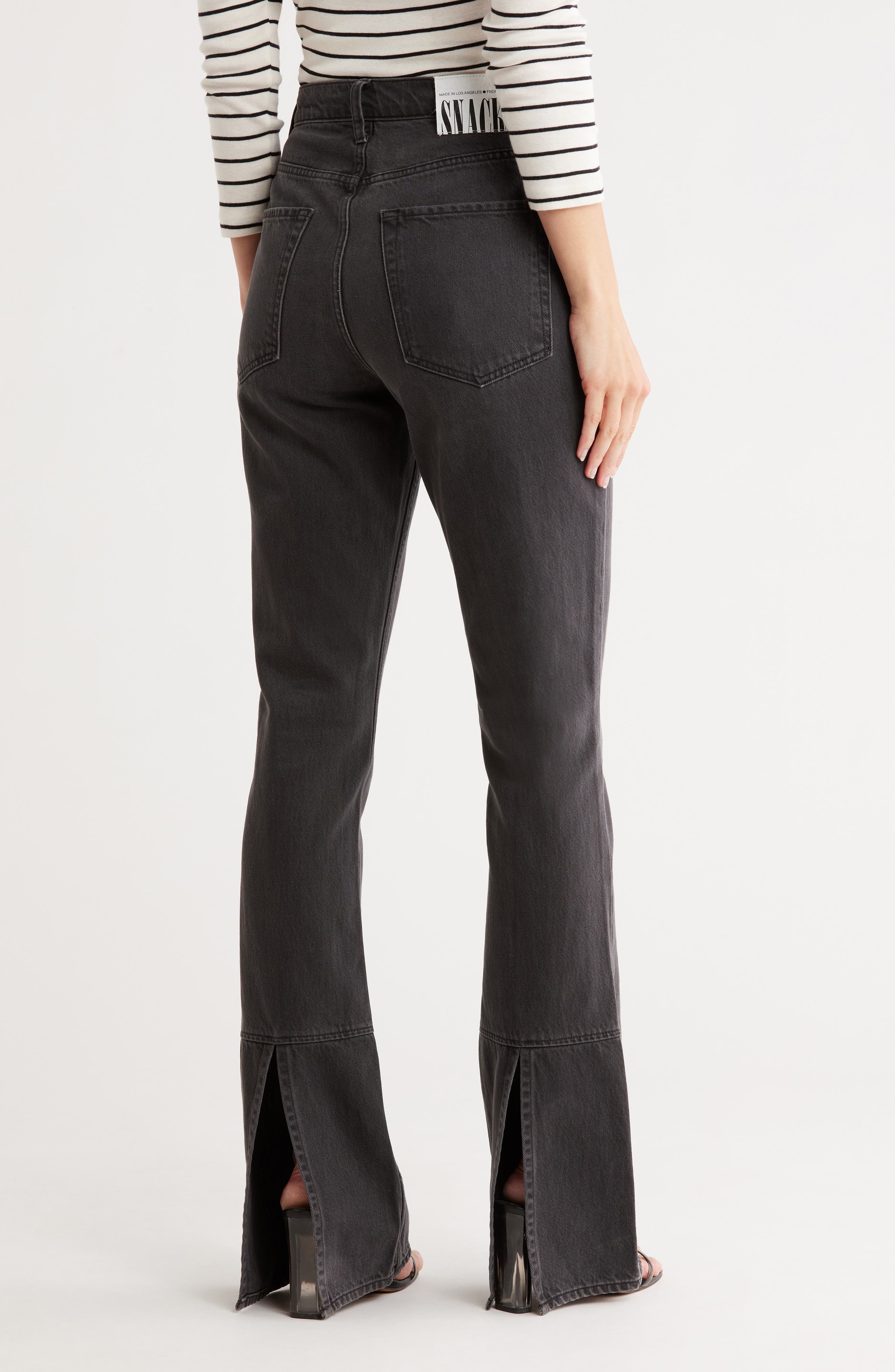 High Waist Slit Heel Flared Jeans - image 2