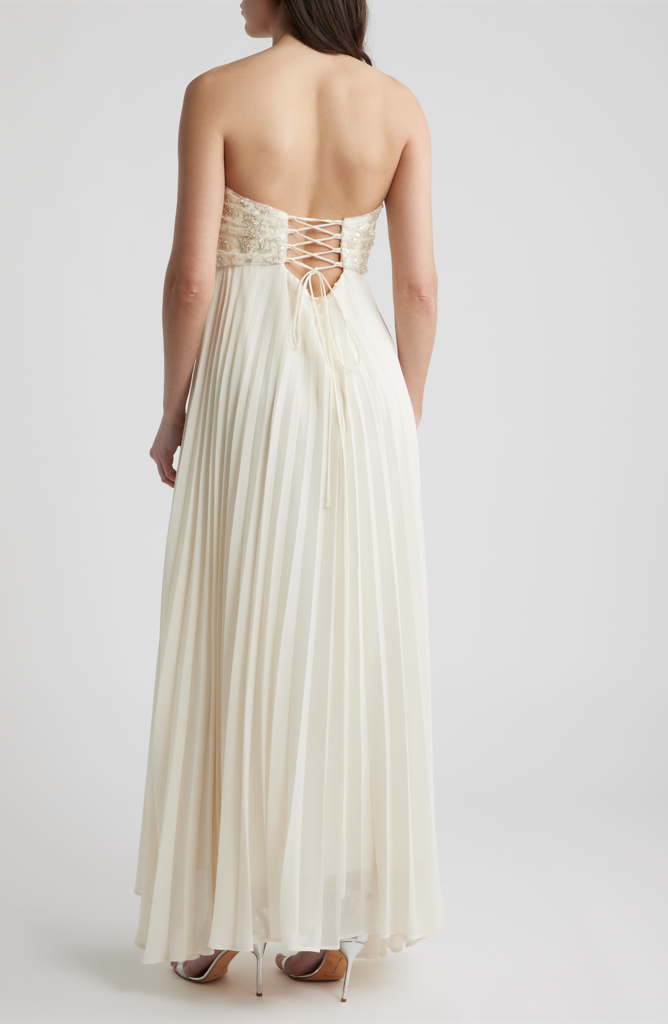 Sabrina Embellished & Pleated Strapless Gown - image 2