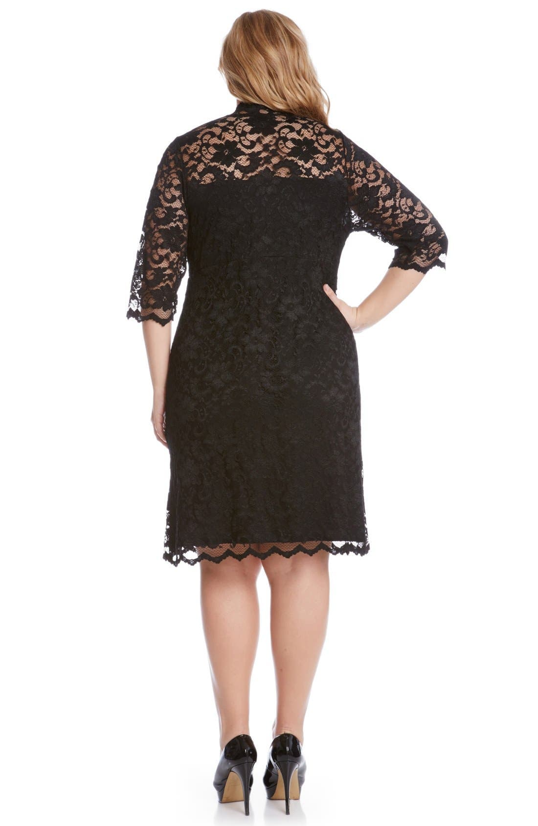 Scalloped Stretch Lace Dress - image 2