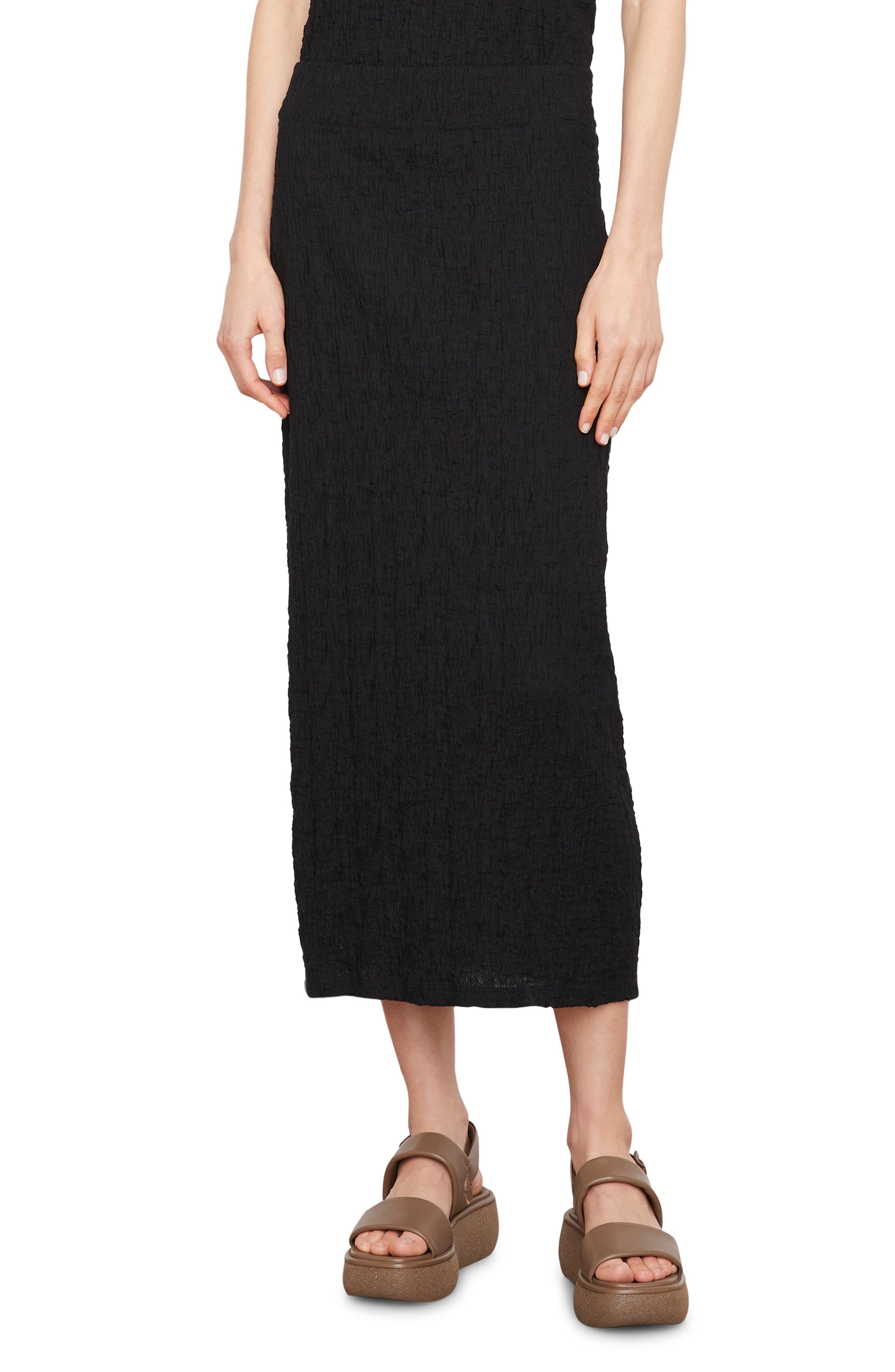 Smocked Cotton Blend Midi Skirt - image 1