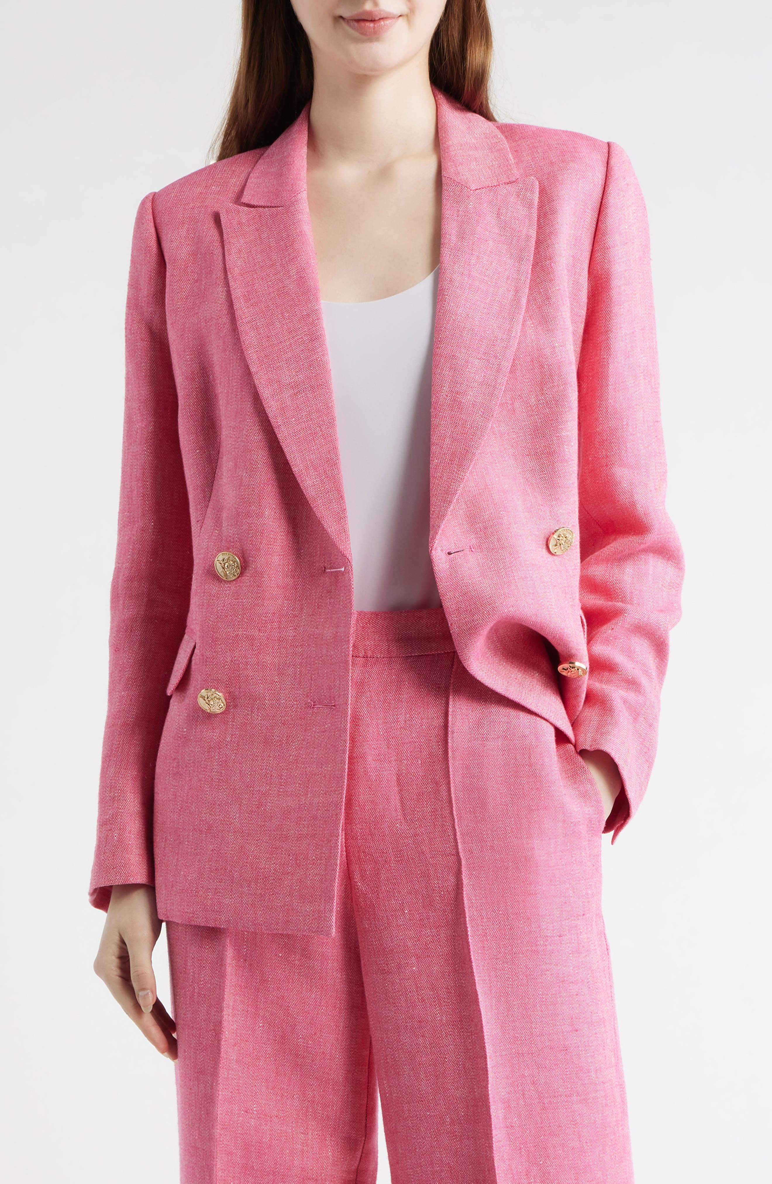 The Kenna Double Breasted Linen Blazer - image 1