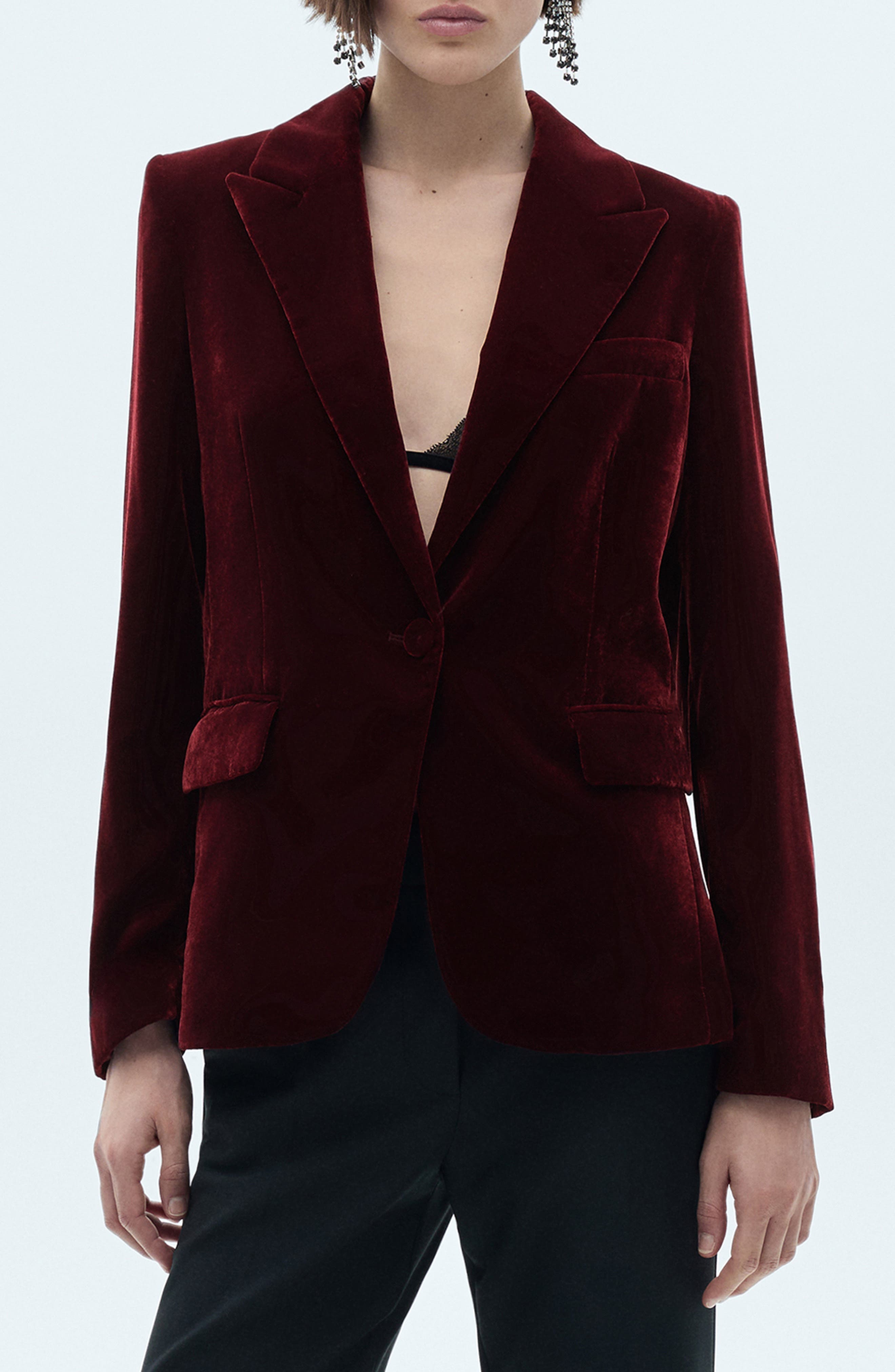 Structured Velvet Blazer - image 1