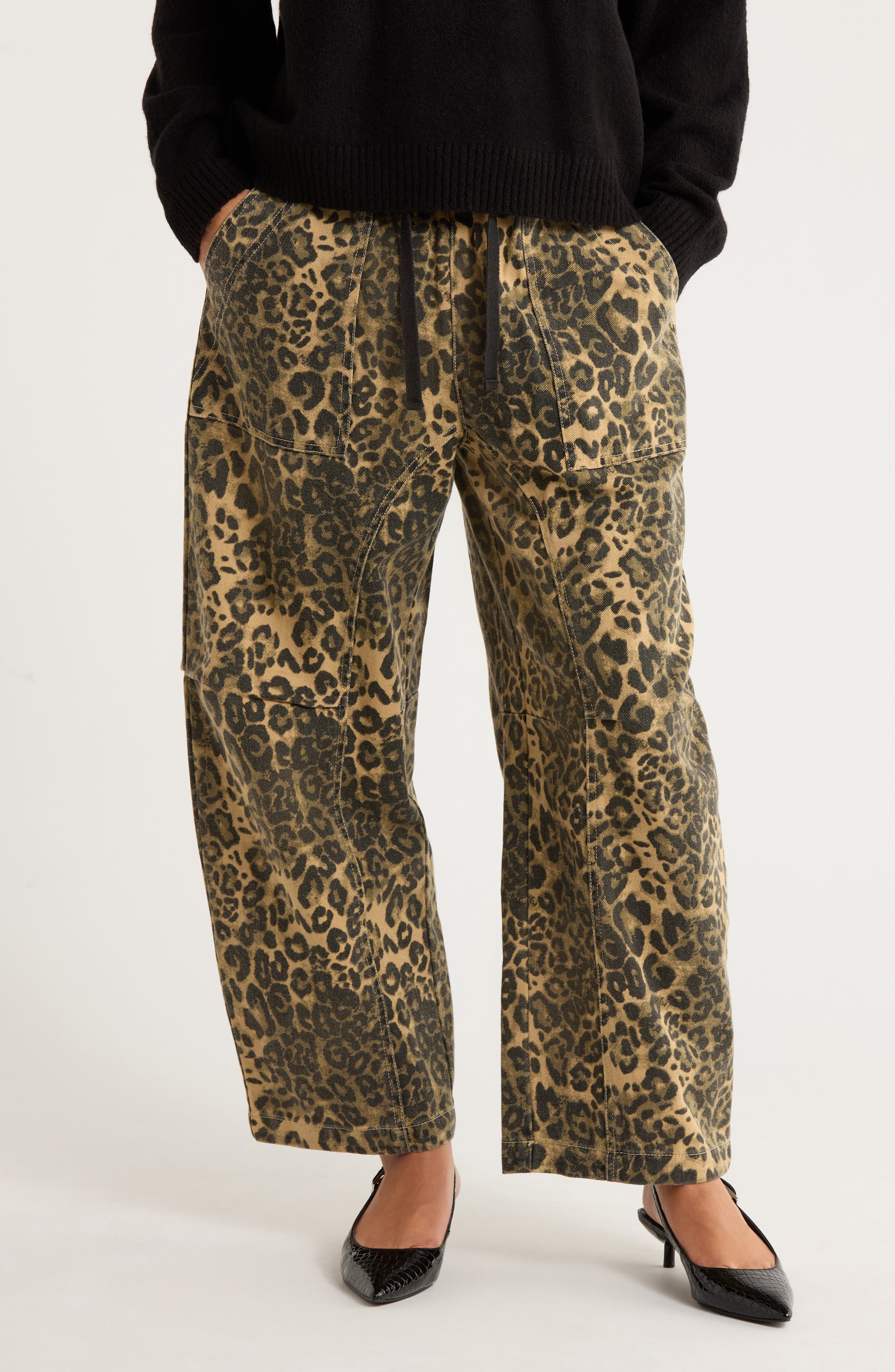 Cheetah Drawstring Pants - image 1