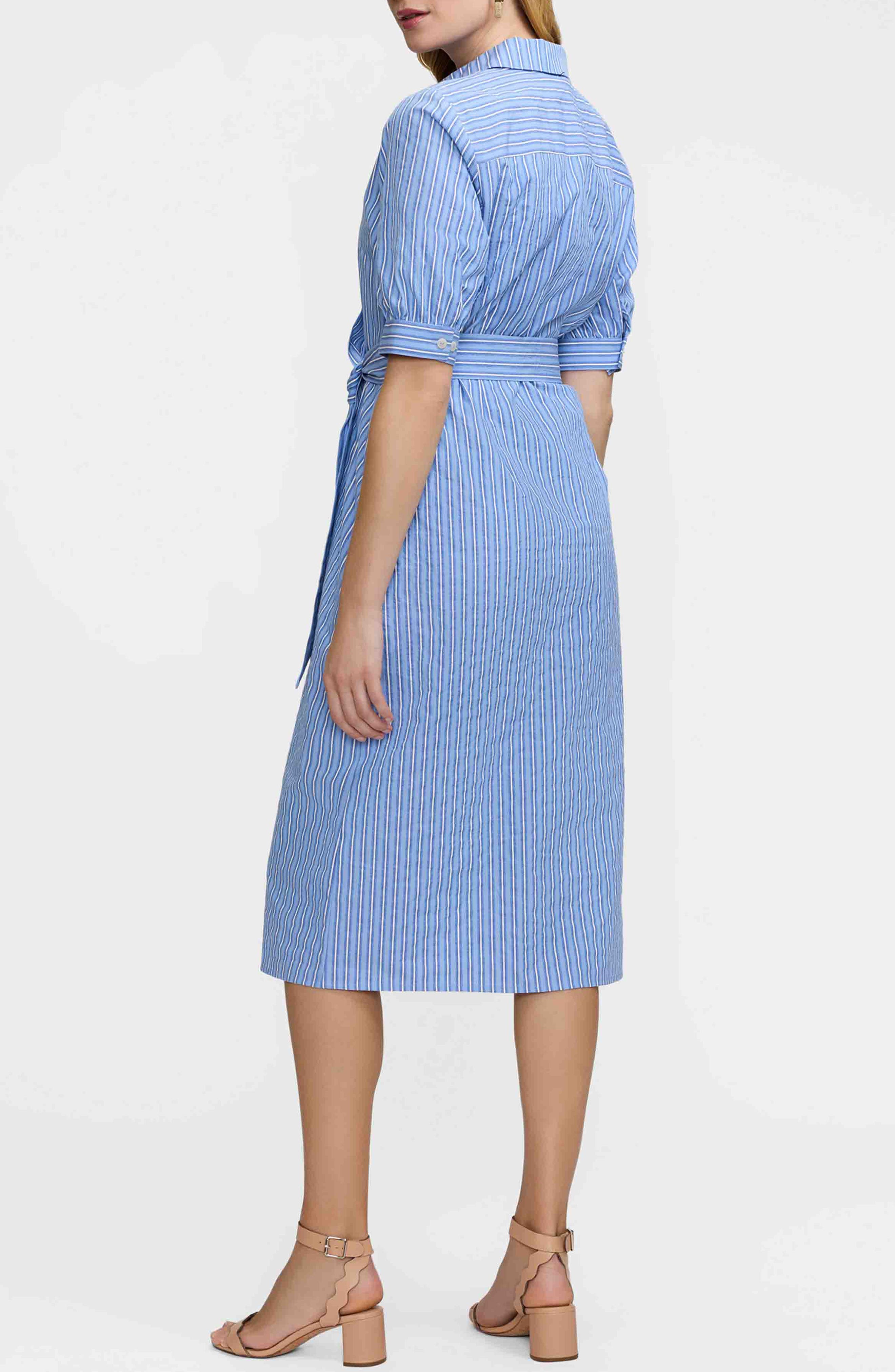 Esther Belted Stripe Cotton Shirtdress - image 2