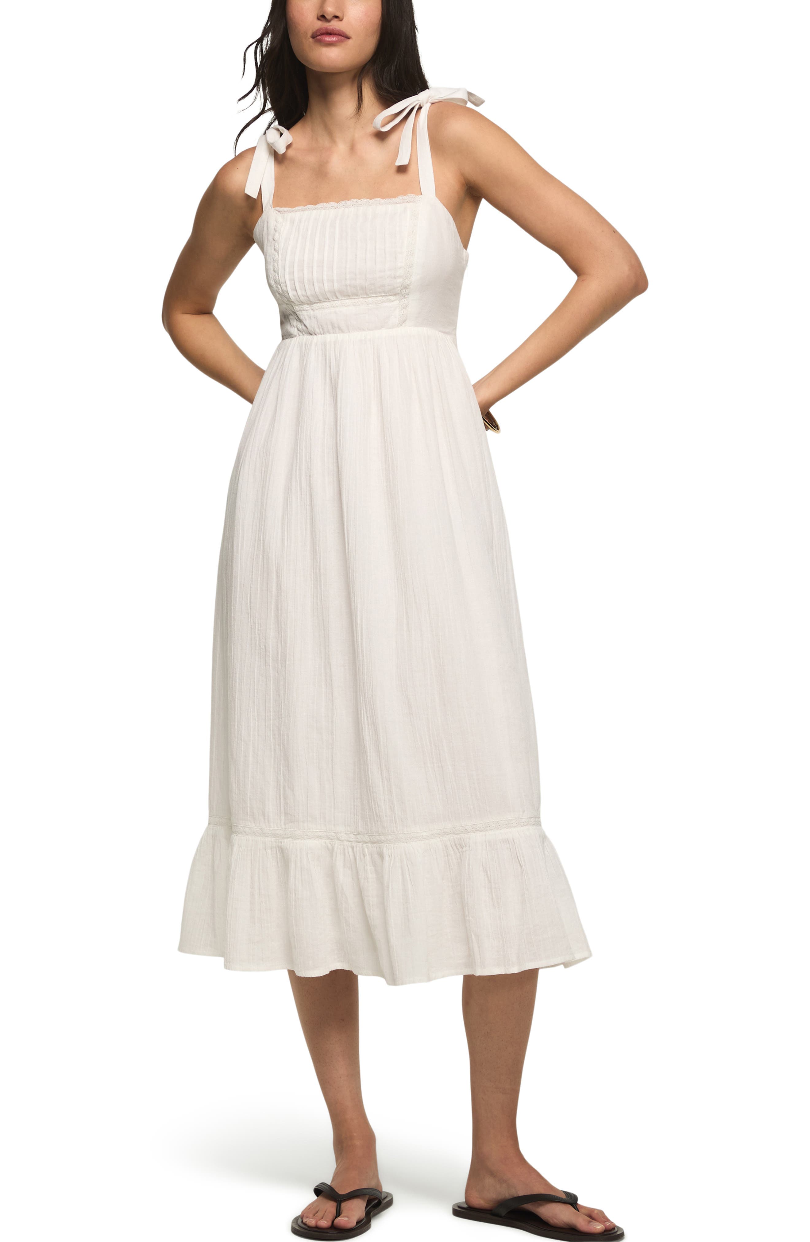 Tie Strap Sleeveless Midi Dress - image 1