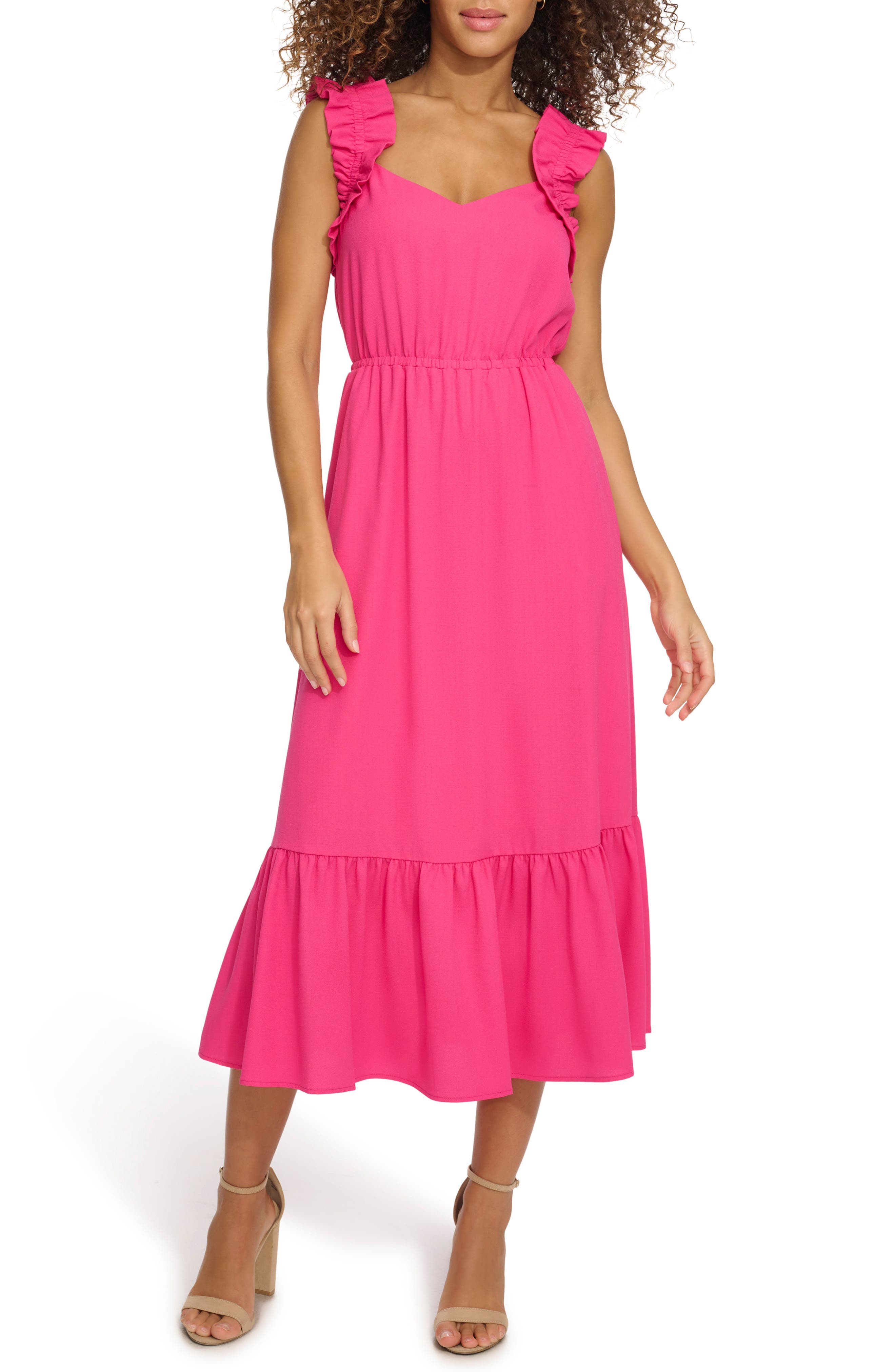 Ruffle Sleeveless Fit & Flare Midi Dress - image 3
