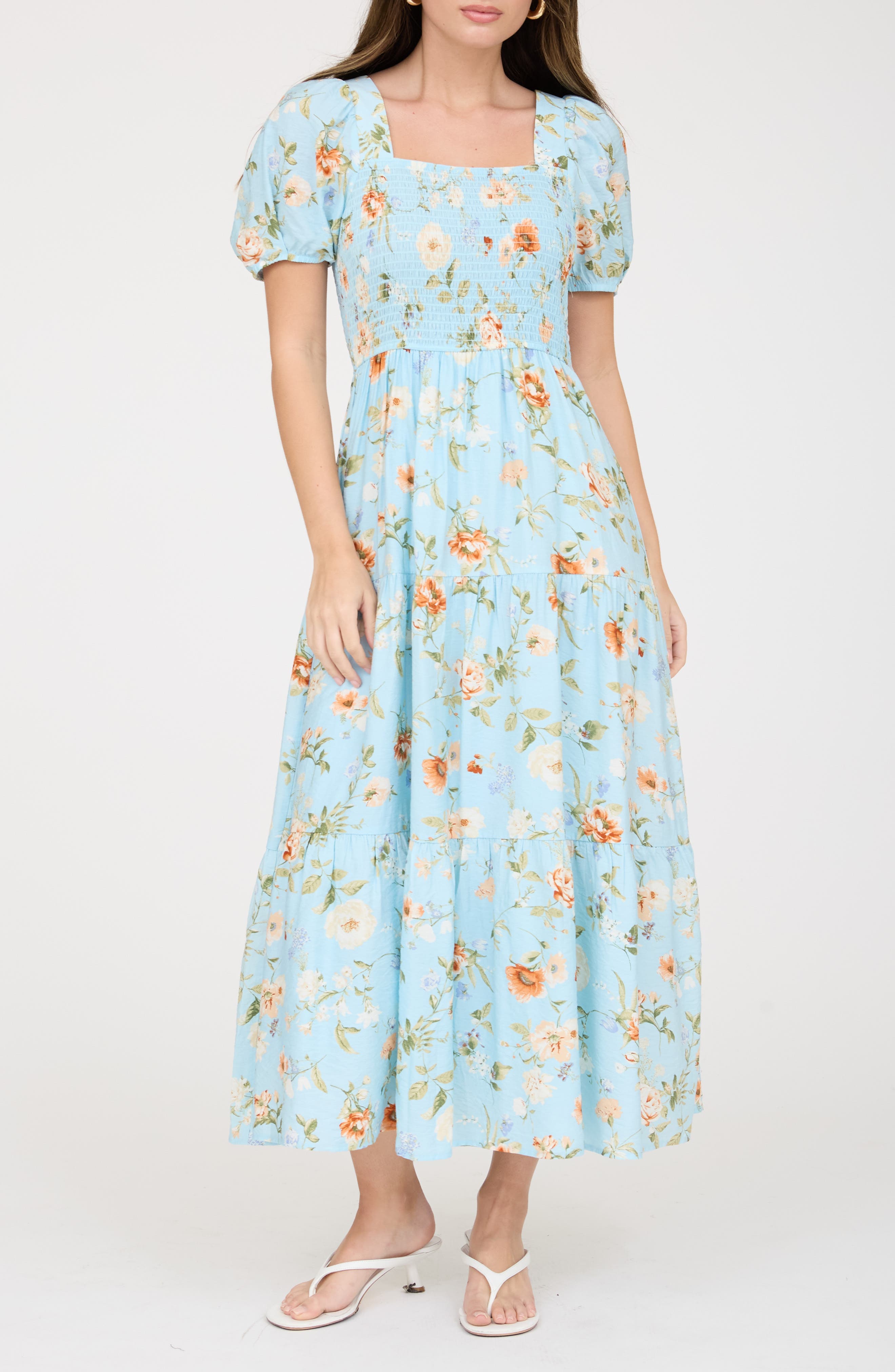 Smocked Midi Dress - image 1