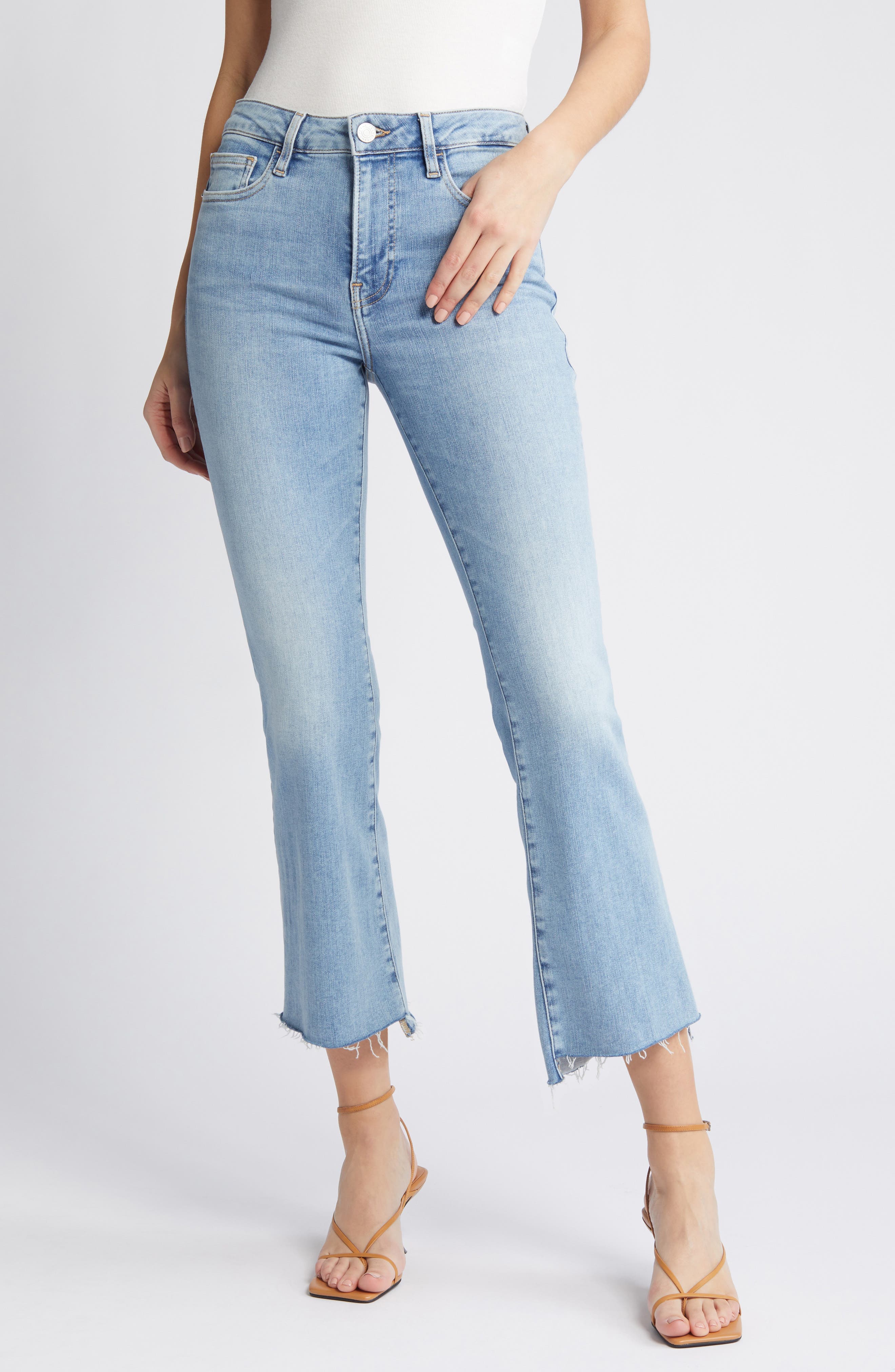 Le Crop Mini Bootcut Raw Step Hem Jeans - image 1