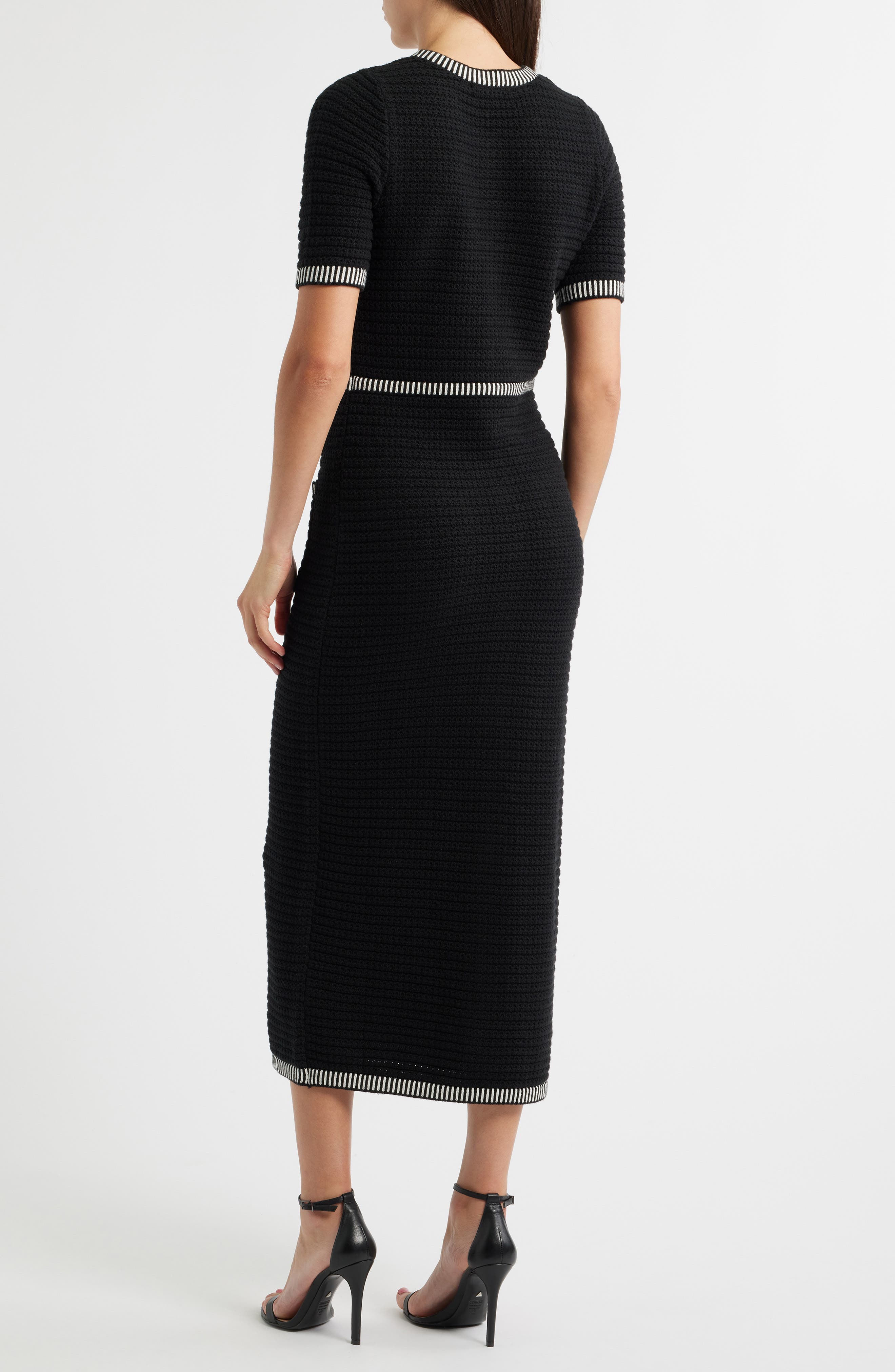 Short Sleeve Structured Sweater Dress - image 2