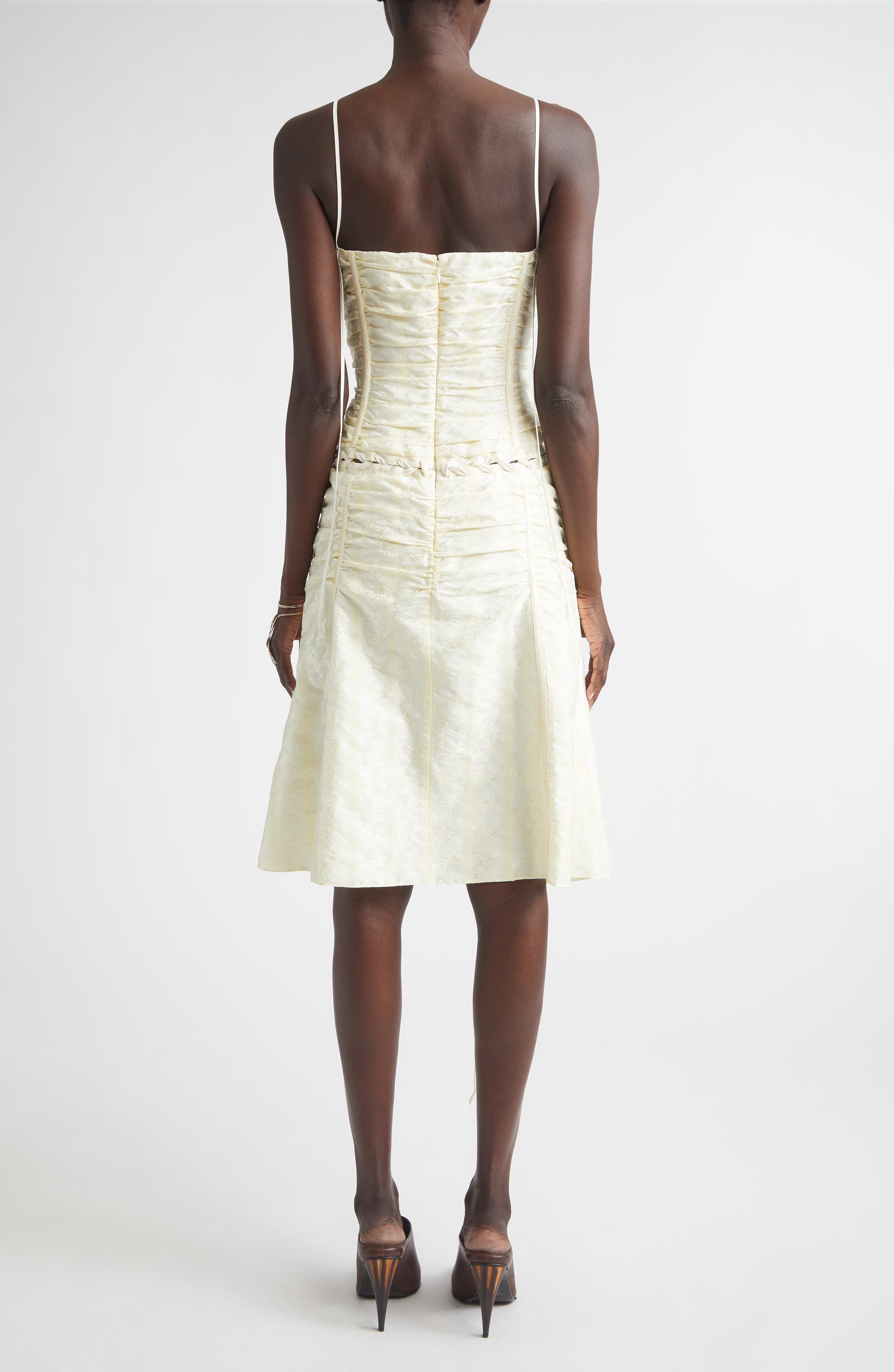 Floral Jacquard Corset Dress - image 2