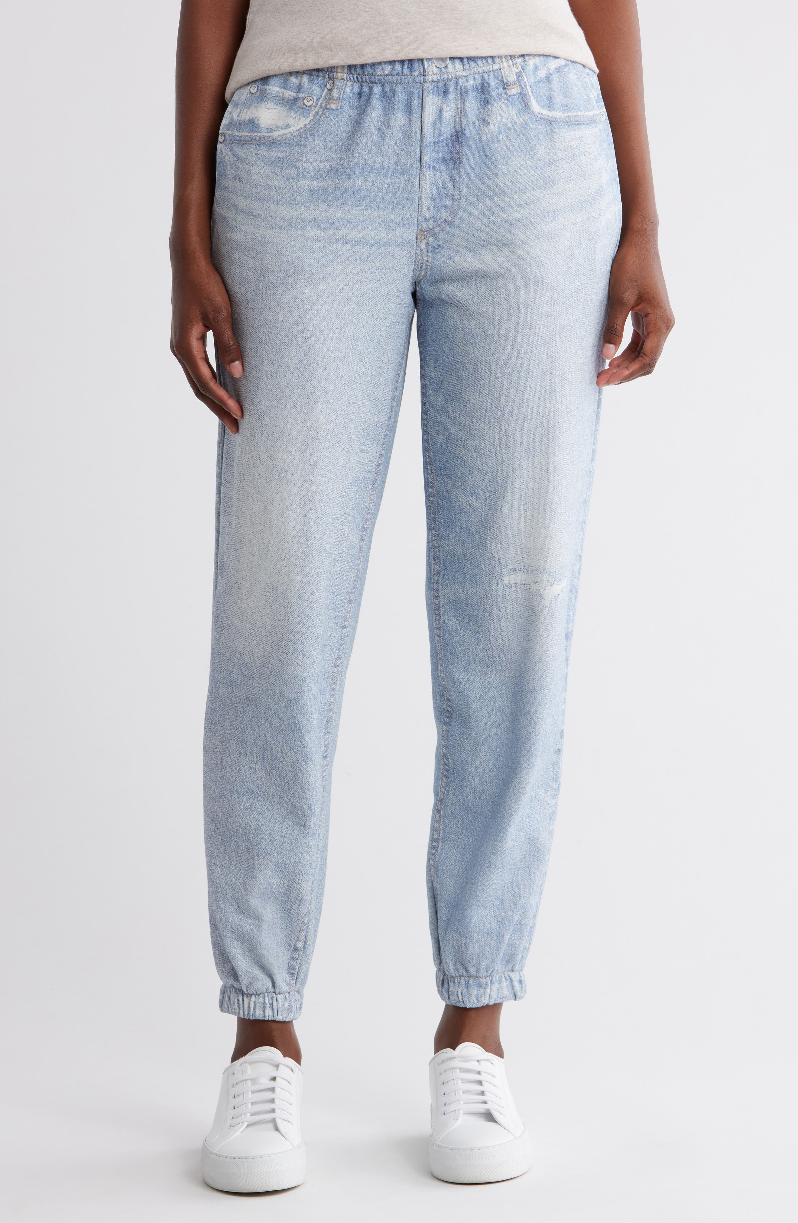 Mirage Denim Printed French Terry Joggers - image 1