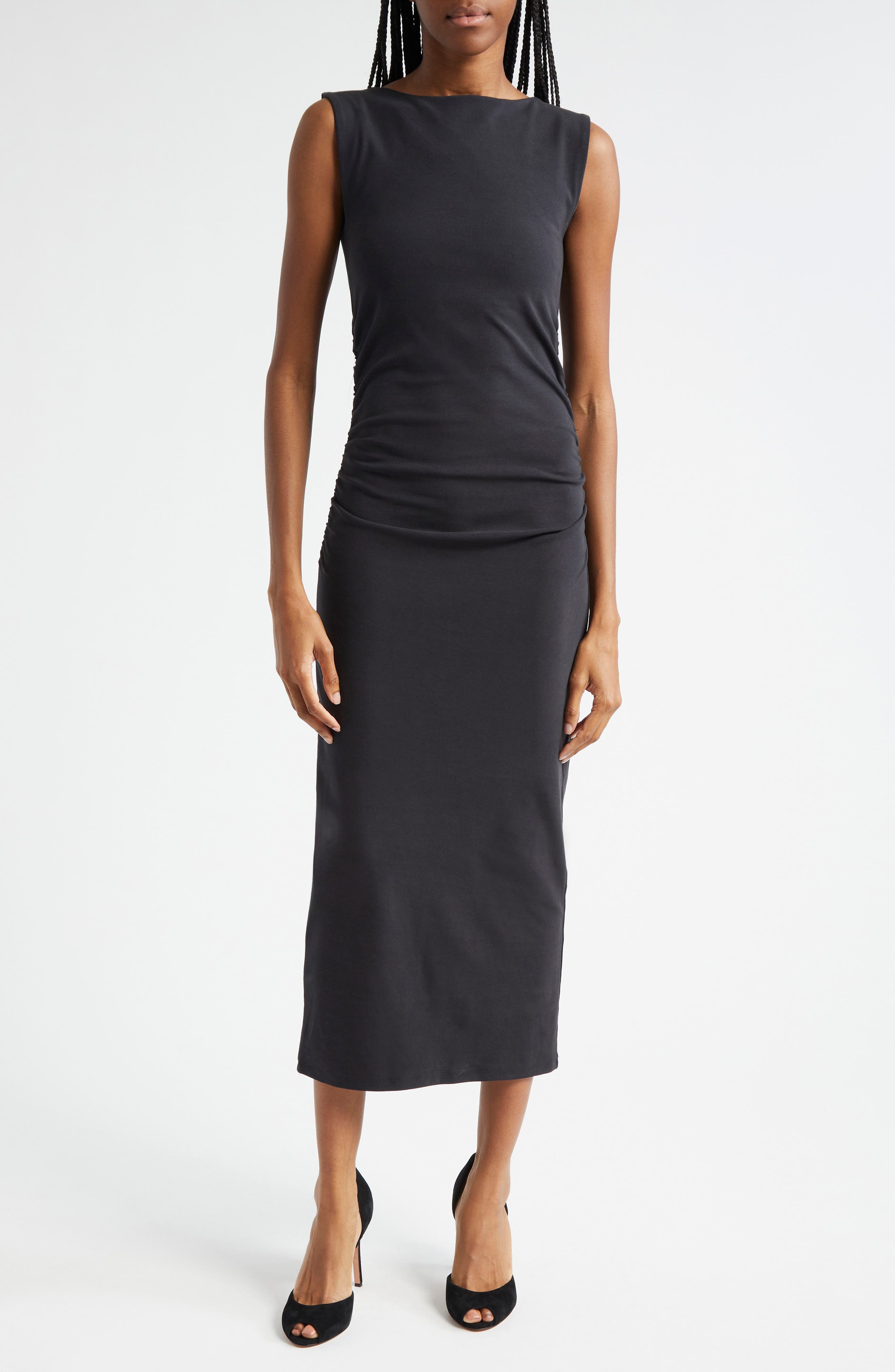 Charissa Sleeveless Stretch Cotton Midi Dress - image 1