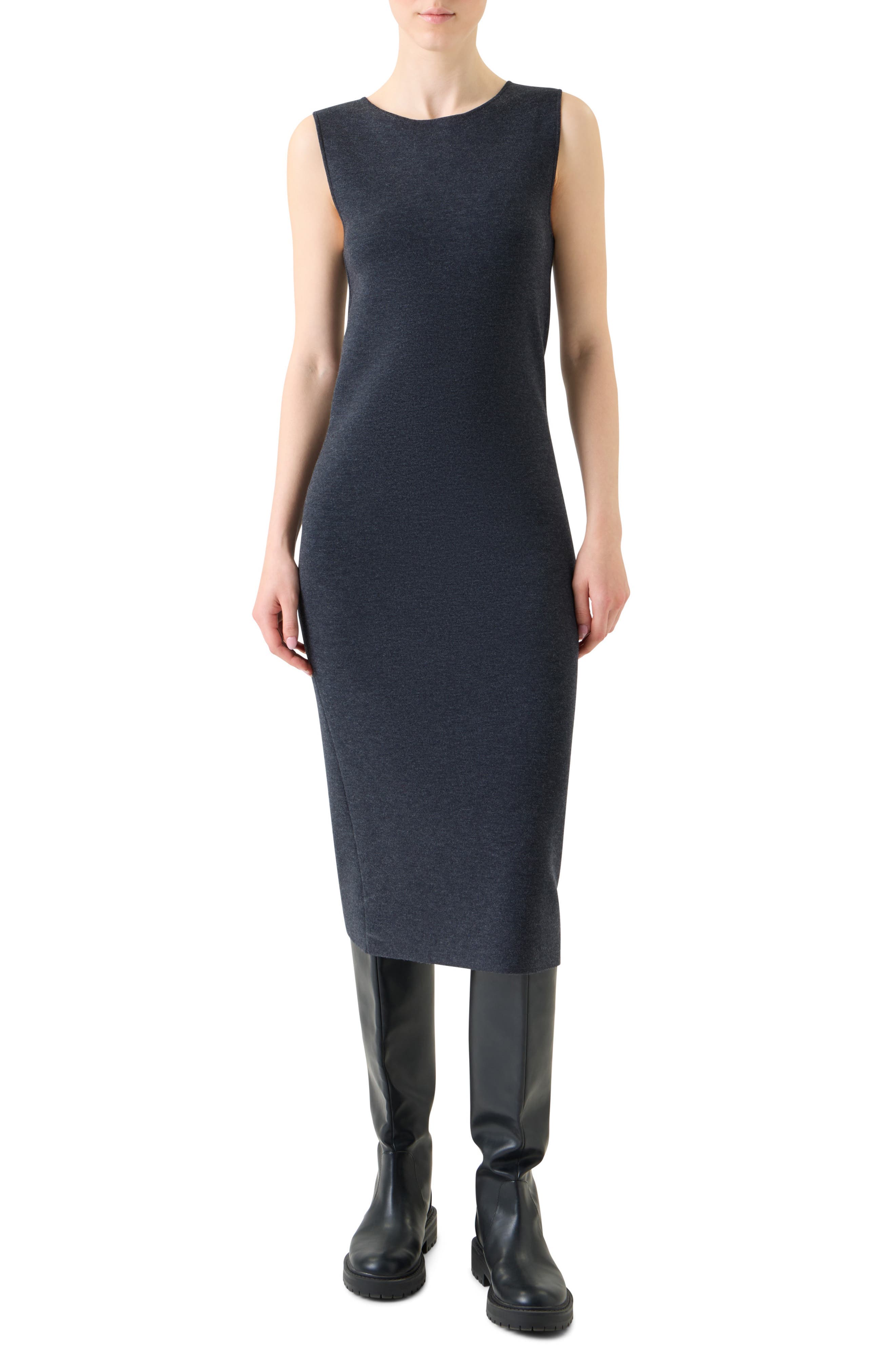Sleeveless Stretch Virgin Wool Tube Dress - image 1