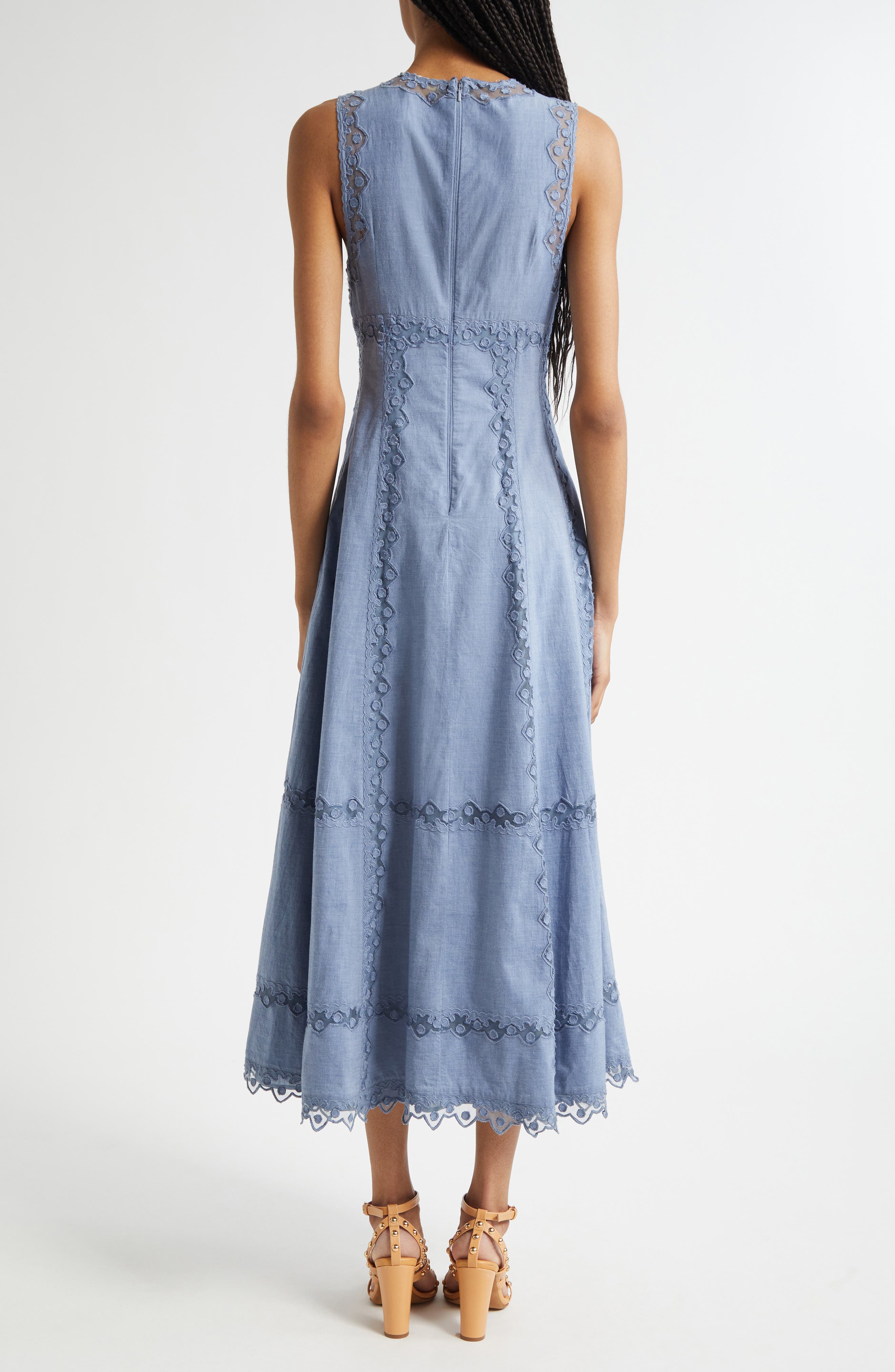 Anela Sleeveless Chambray Midi Dress - image 2