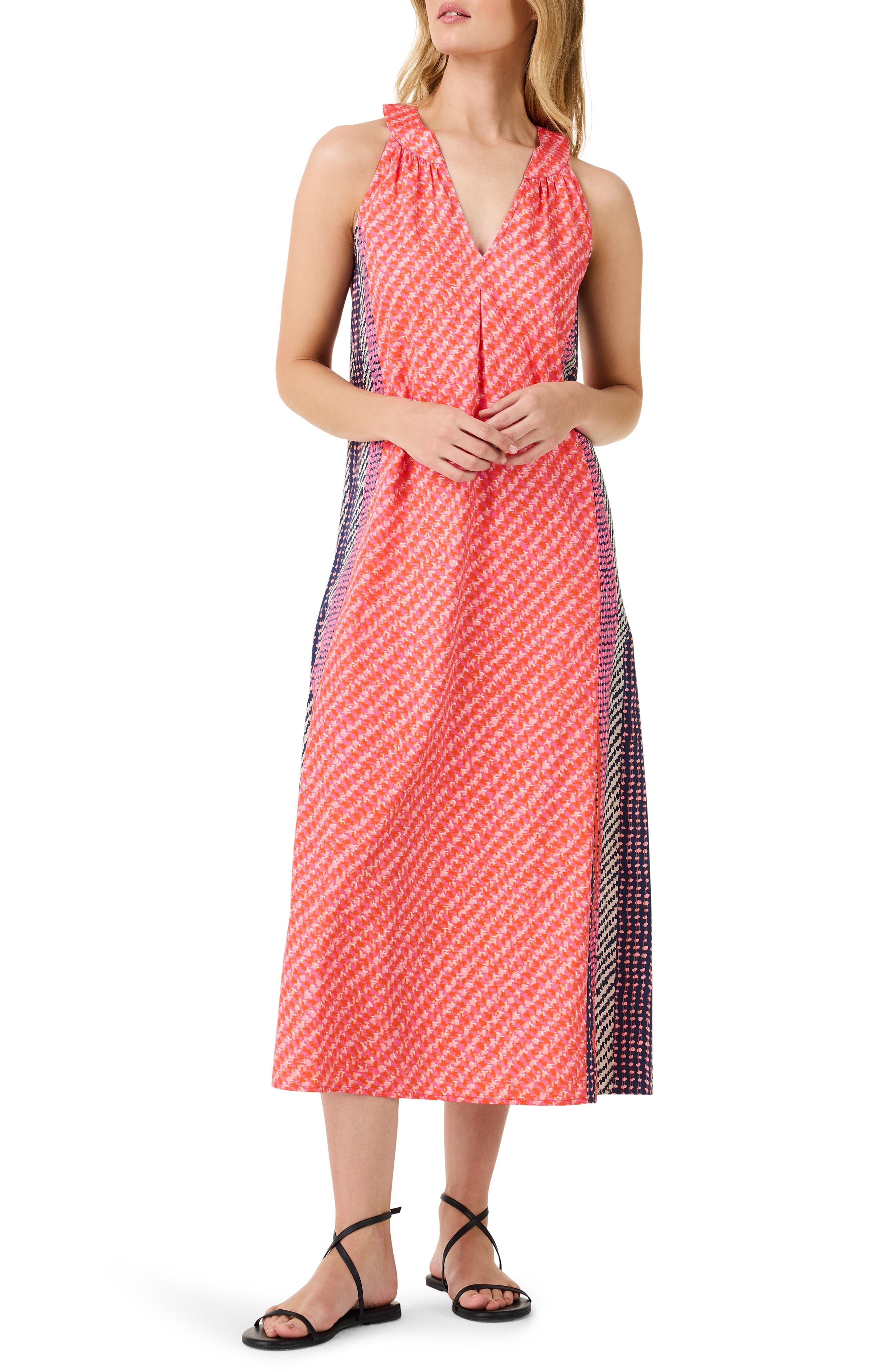 Spotty Stripes Sleeveless Midi Dress - image 1
