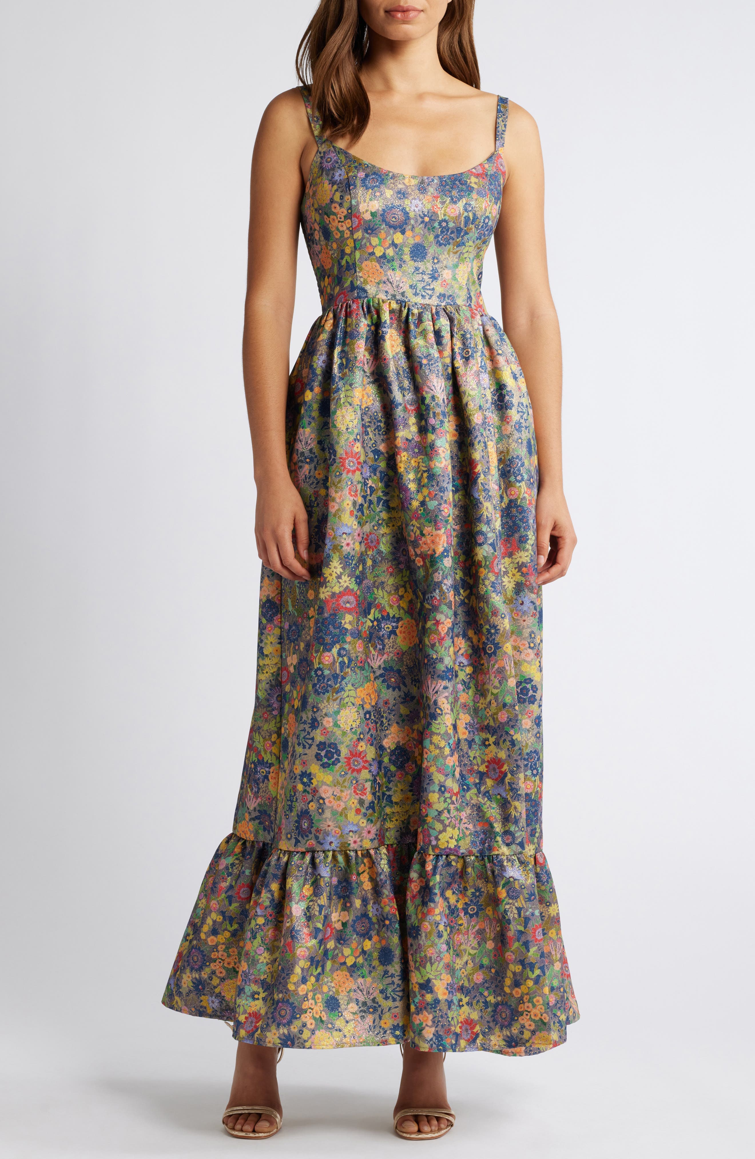Tiered Floral Maxi Dress - image 1