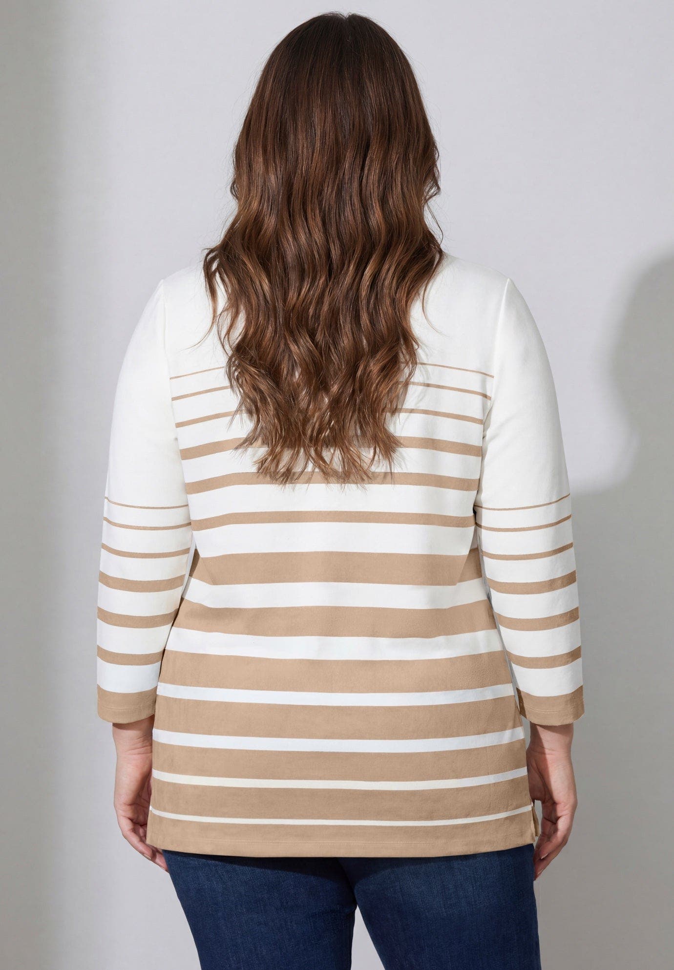 Stretch Cotton Lace-Up Boatneck Tunic - image 2