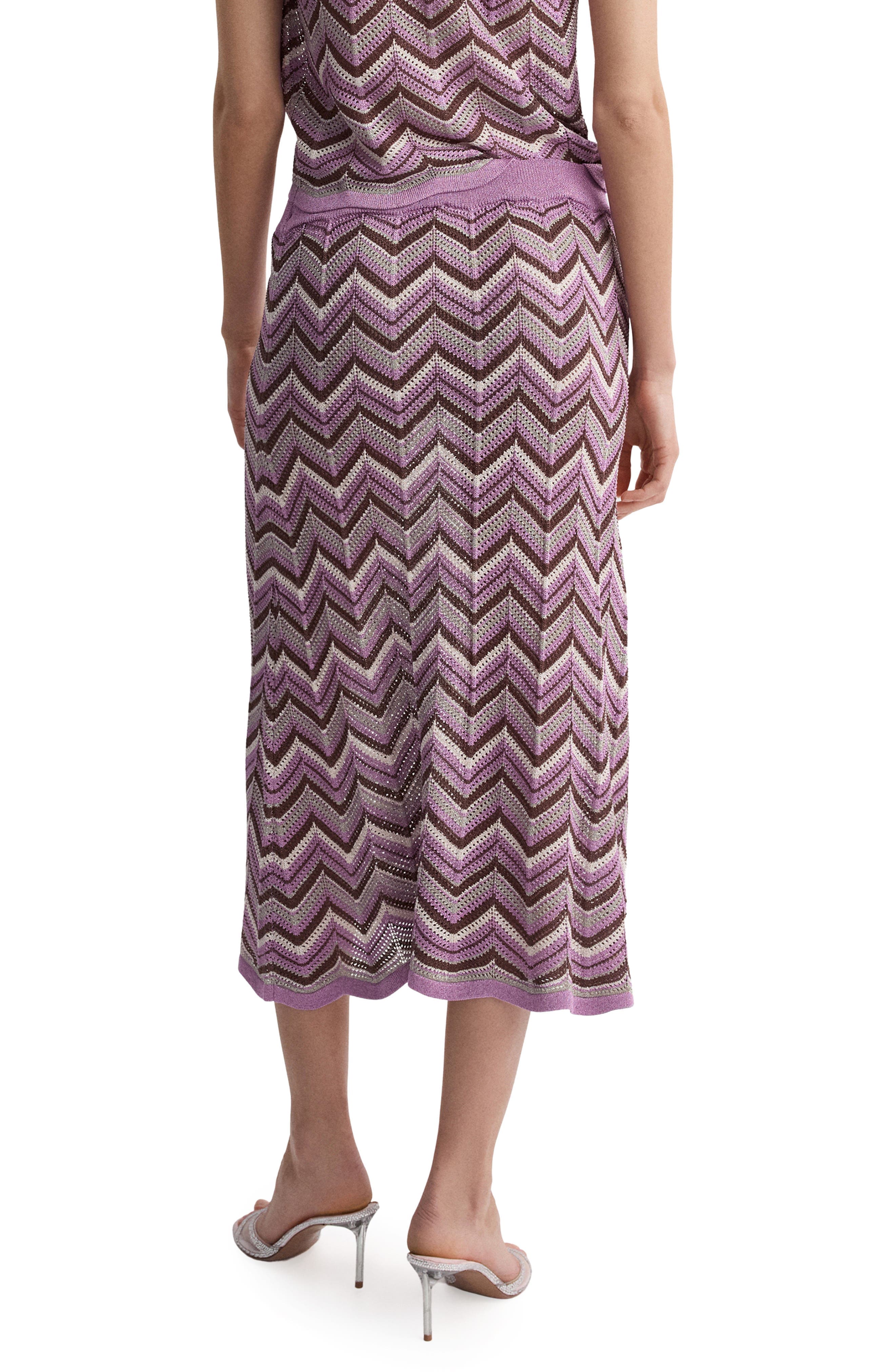 Flare Open Stitch Midi Skirt - image 2