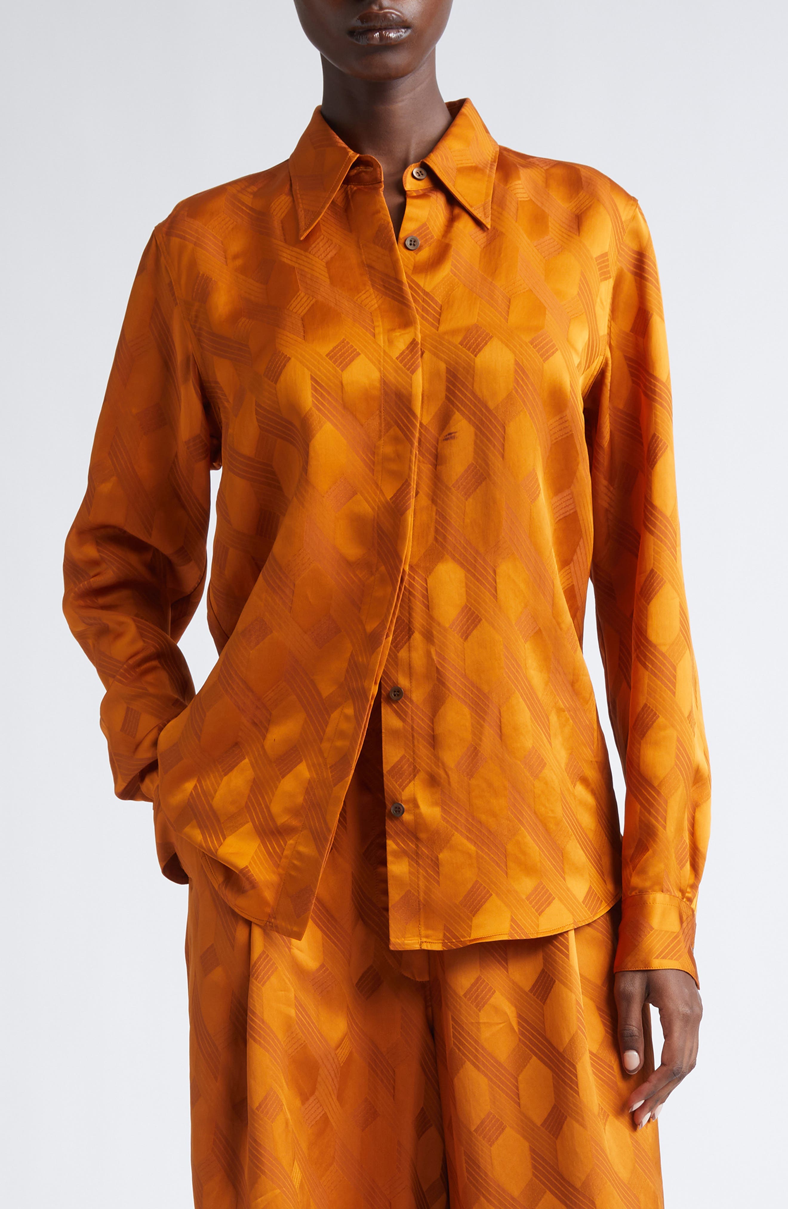Chowy Chain Jacquard Button-Up Shirt - image 1