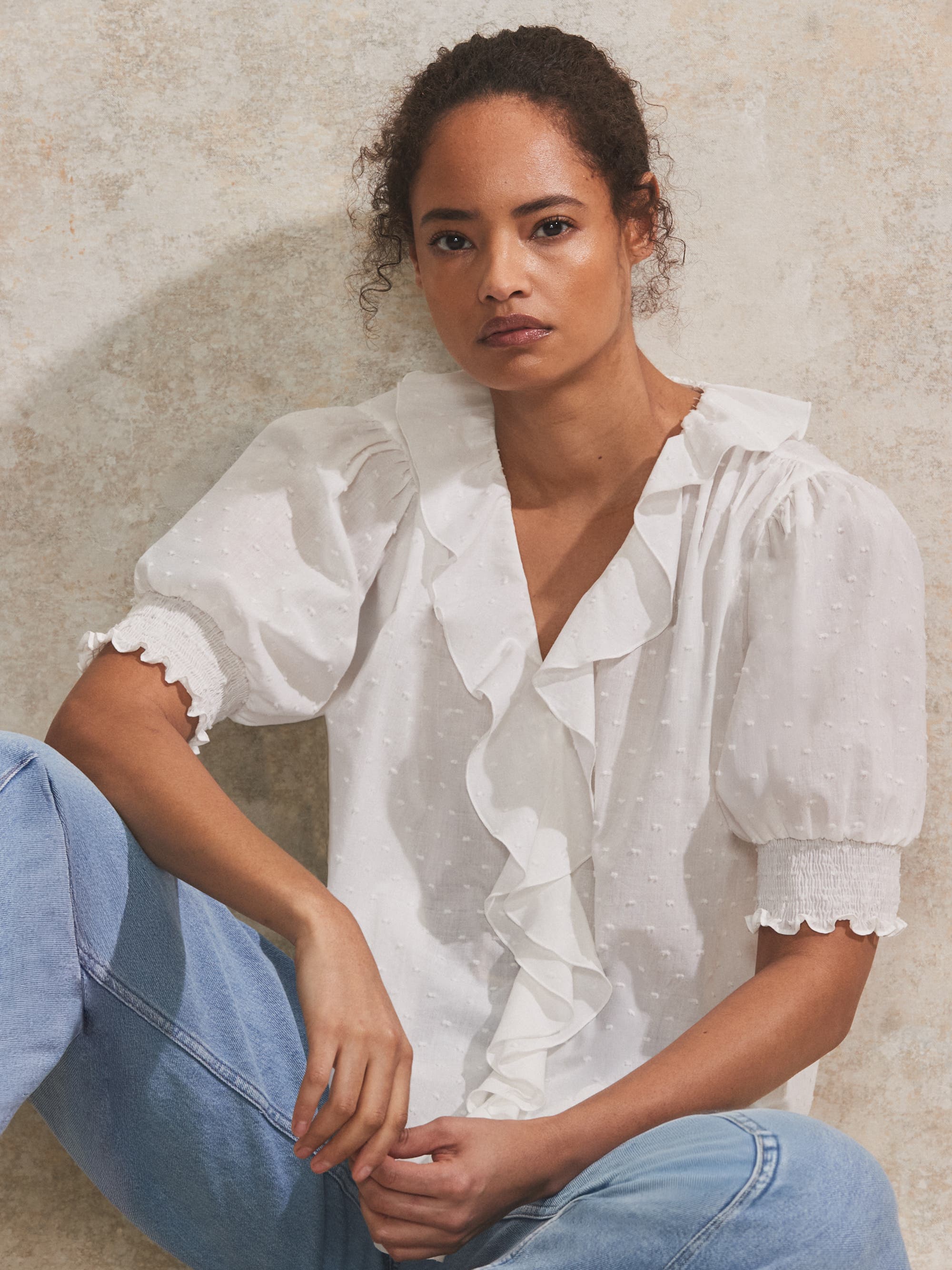 Dobby Frill Front Top - image 1