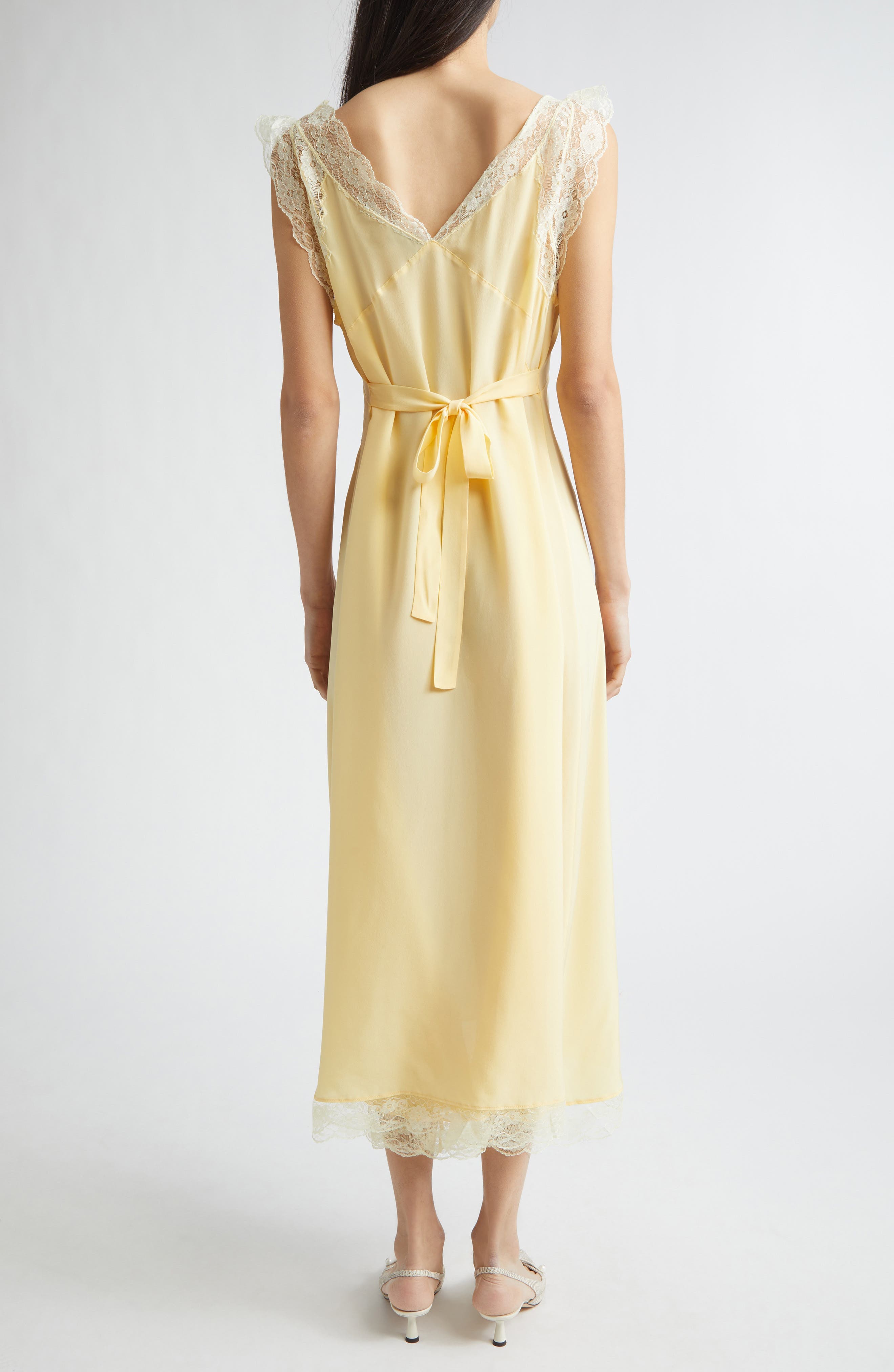 Gender Inclusive Irene Lace Trim Silk Georgette Midi Dress - image 2