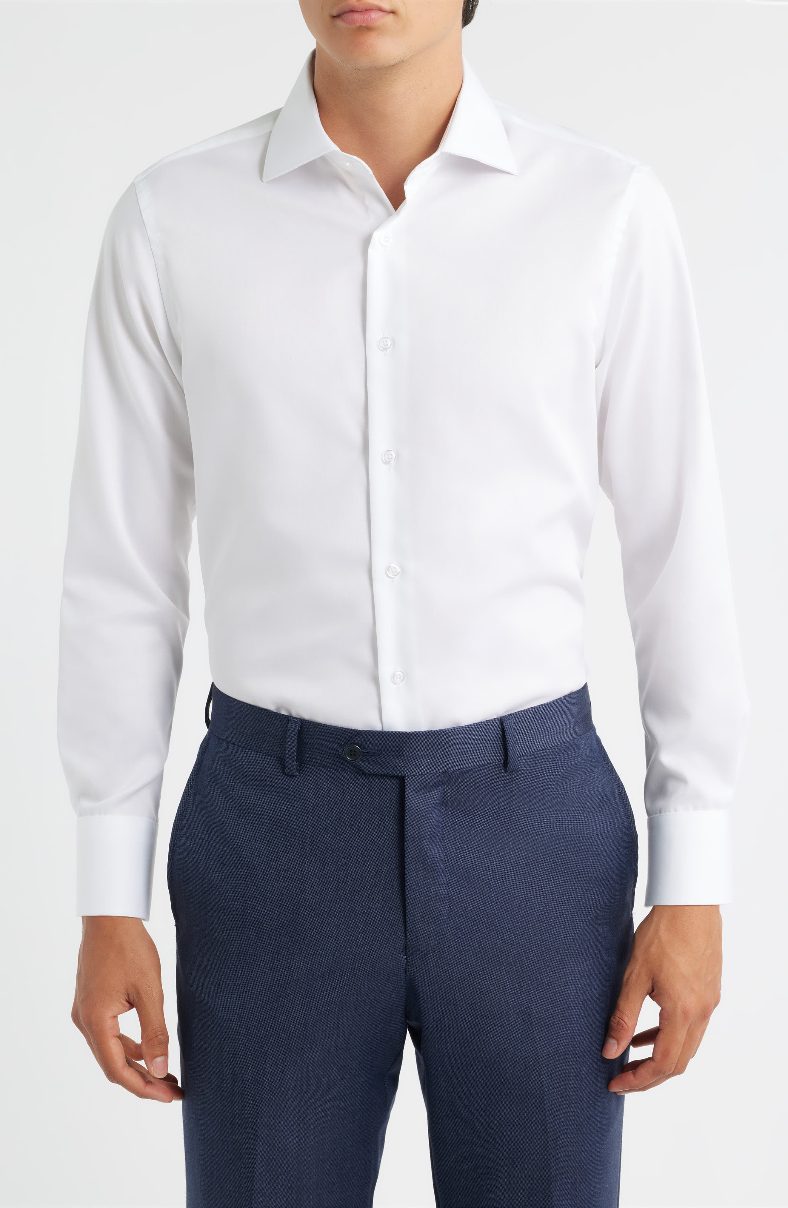 Trim Fit Twill Dress Shirt - image 1