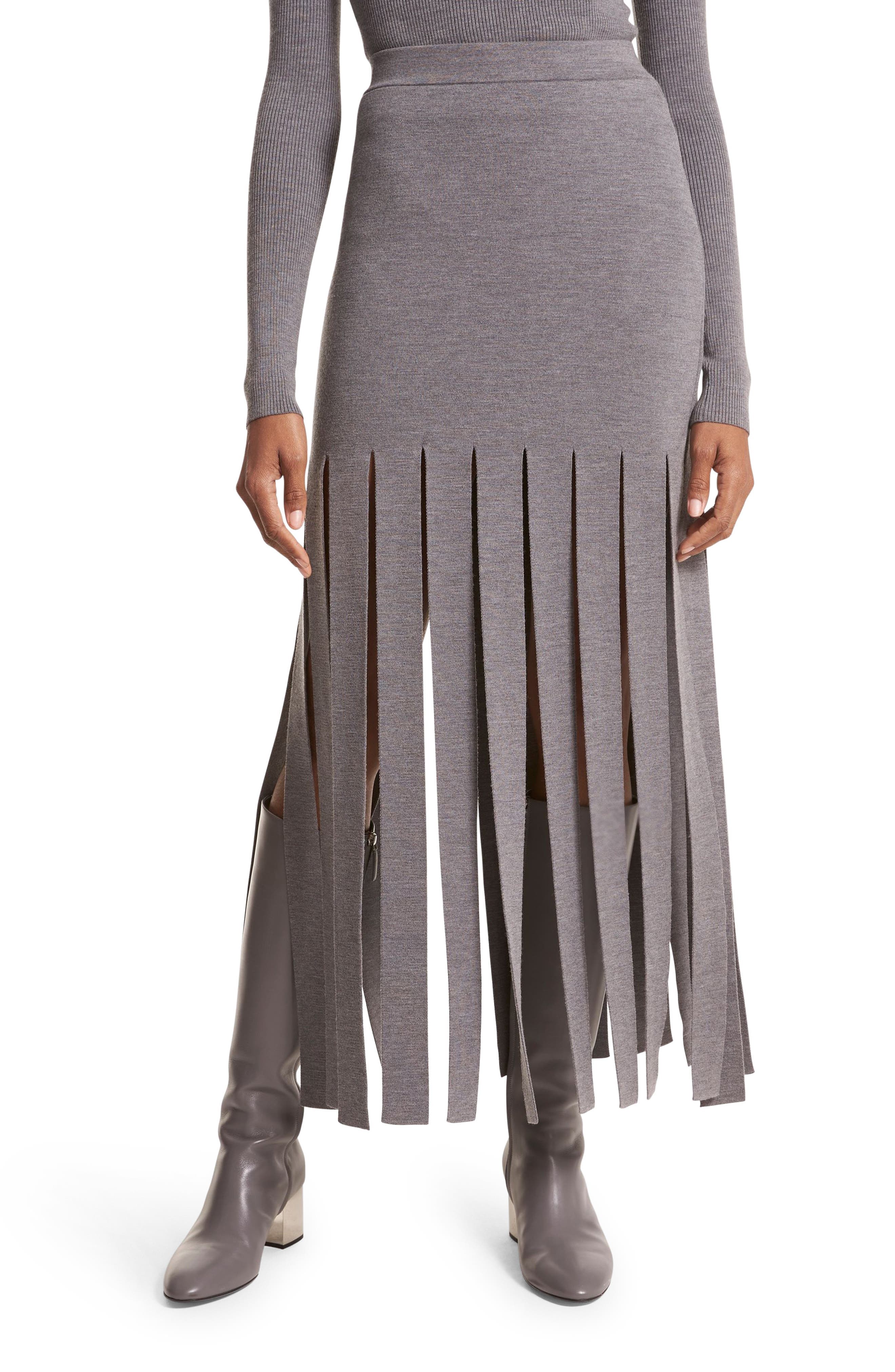Merino Wool Blend Streamer Skirt - image 1
