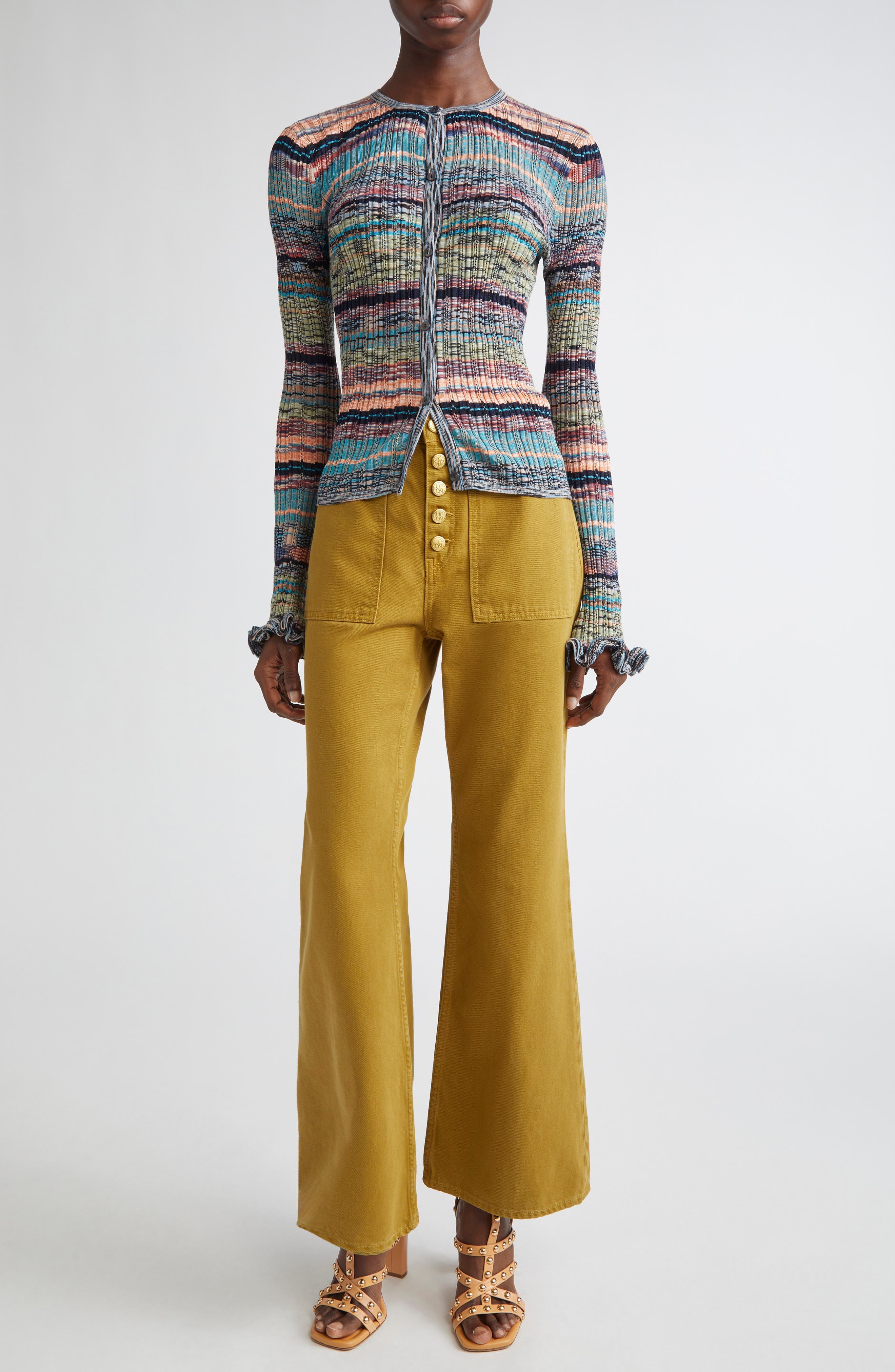 Lex Ruffle Space Dye Cardigan - image 2