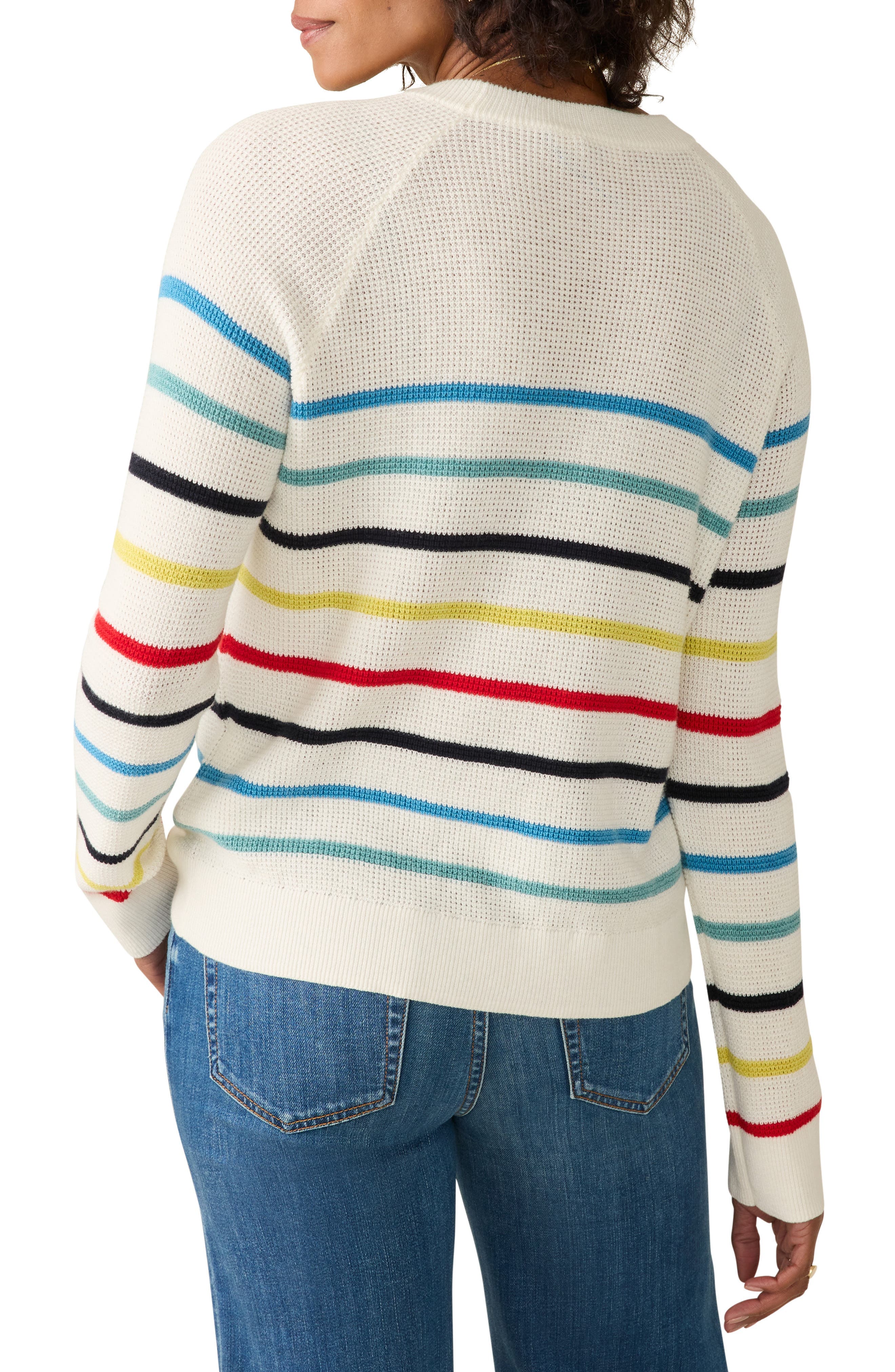 Throwback Waffle Knit Organic Cotton & Cashmere Blend Pullover - image 2