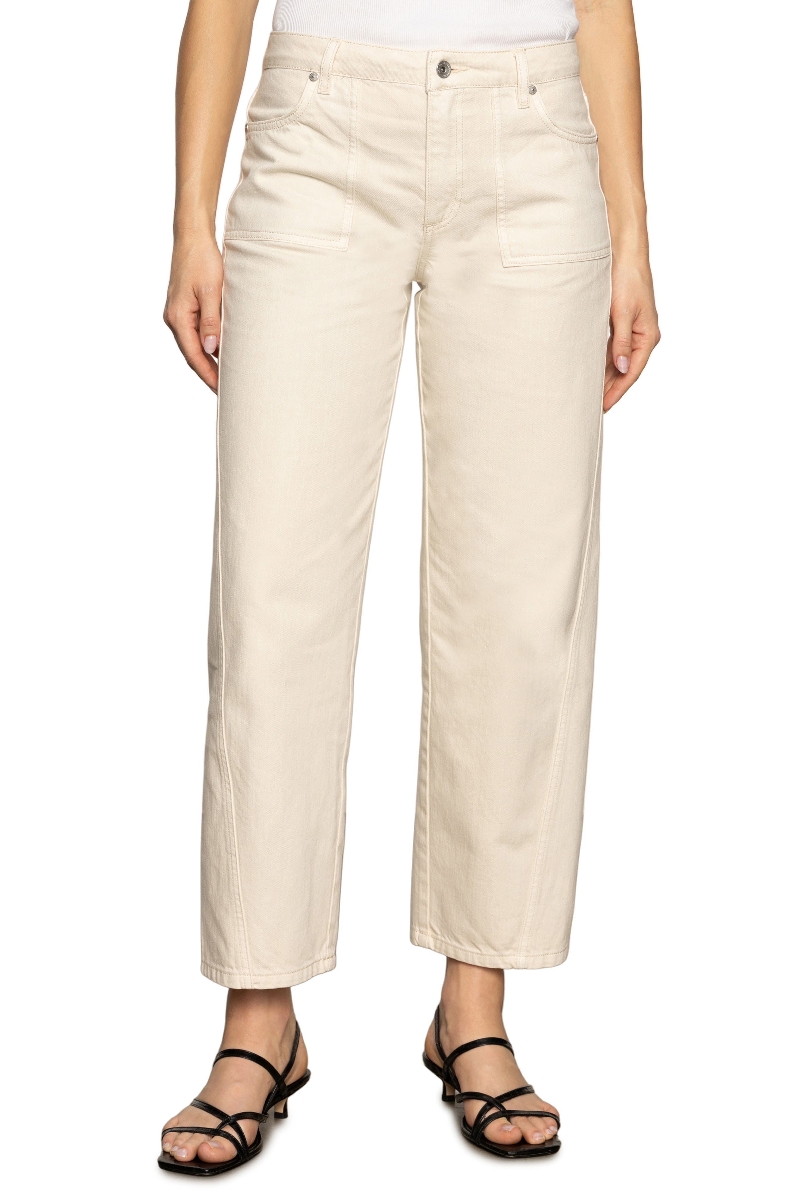 District High Waist Barrel Leg Ankle Jeans - image 1