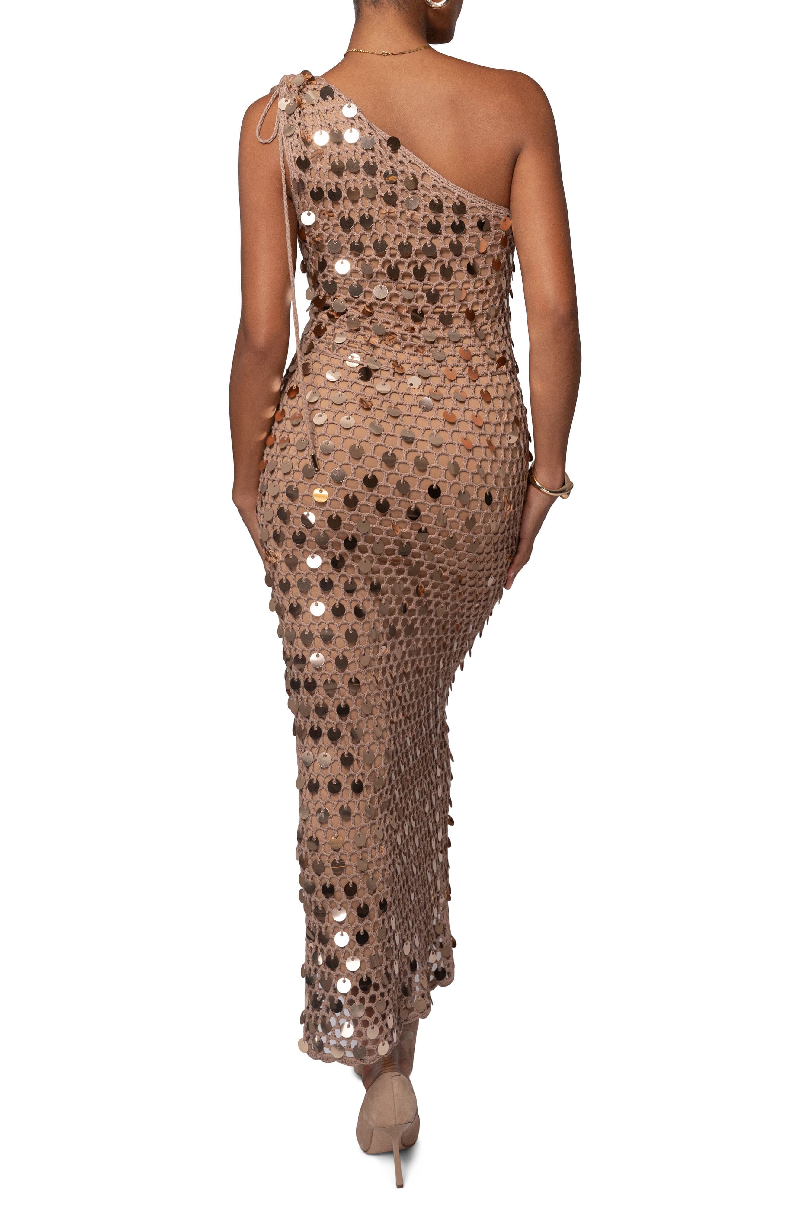 Opulent Paillette One-Shoulder Maxi Dress - image 2