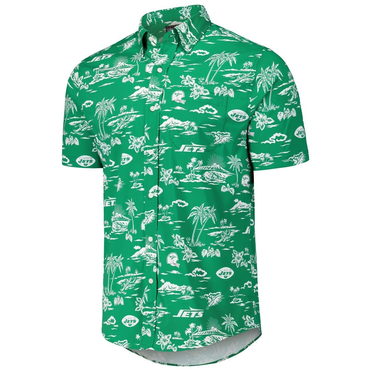 Men's Reyn Spooner Kelly Green New York Jets Throwback KekaiPrint Button-Up Shirt - image 2