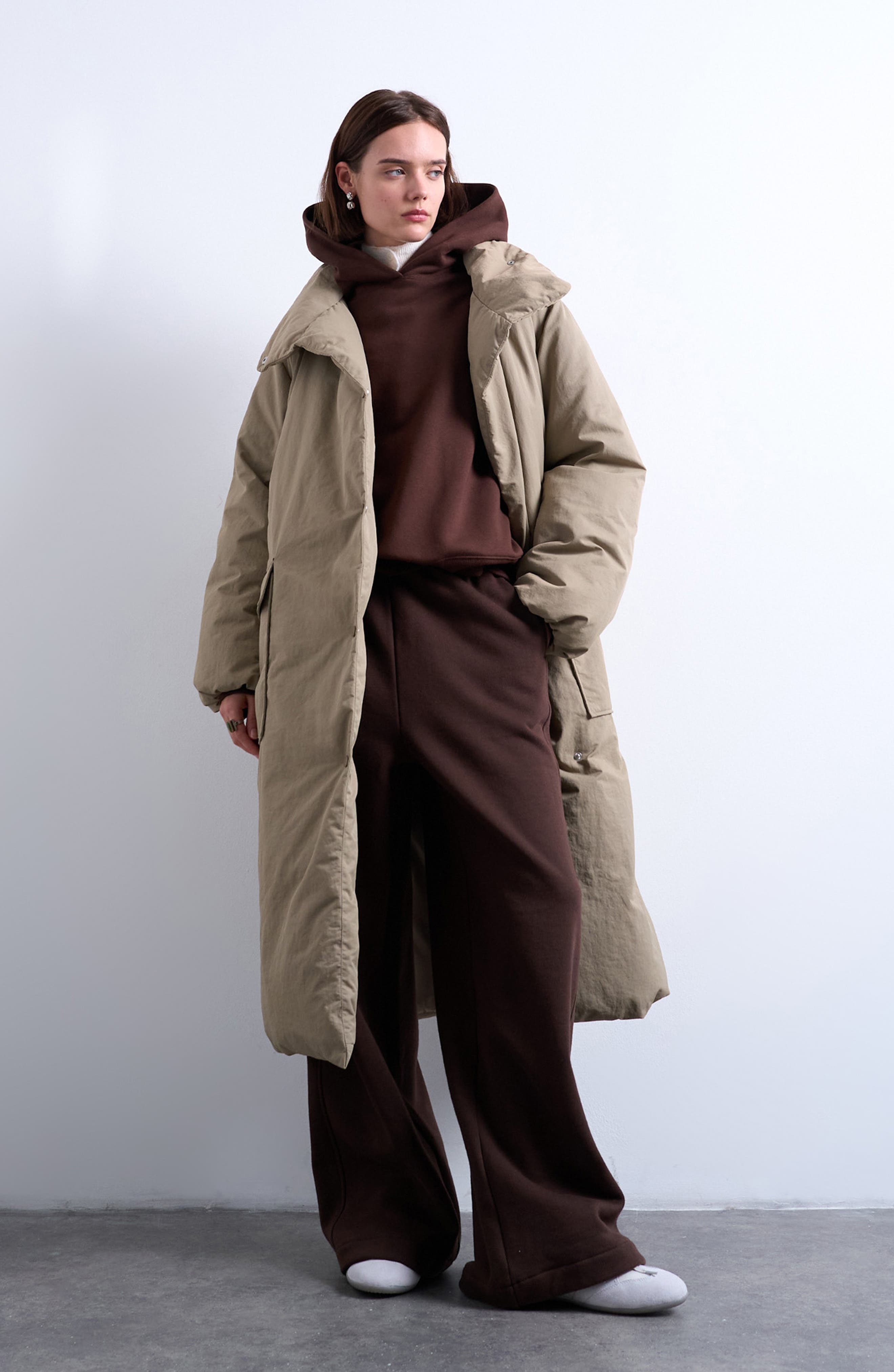 Longline Belted Puffer Jacket - image 1