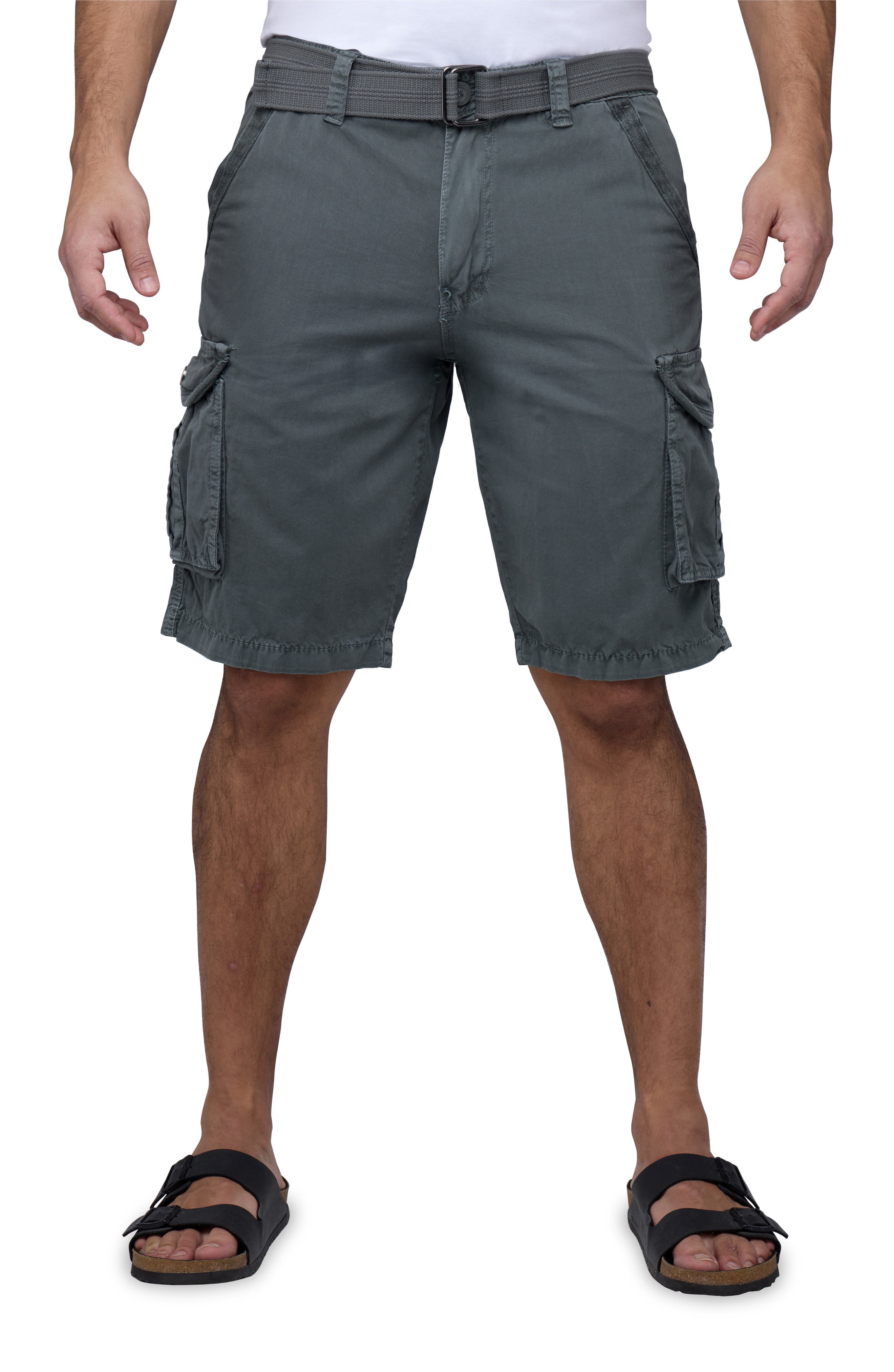 Belted Cotton Twill Cargo Shorts - image 3