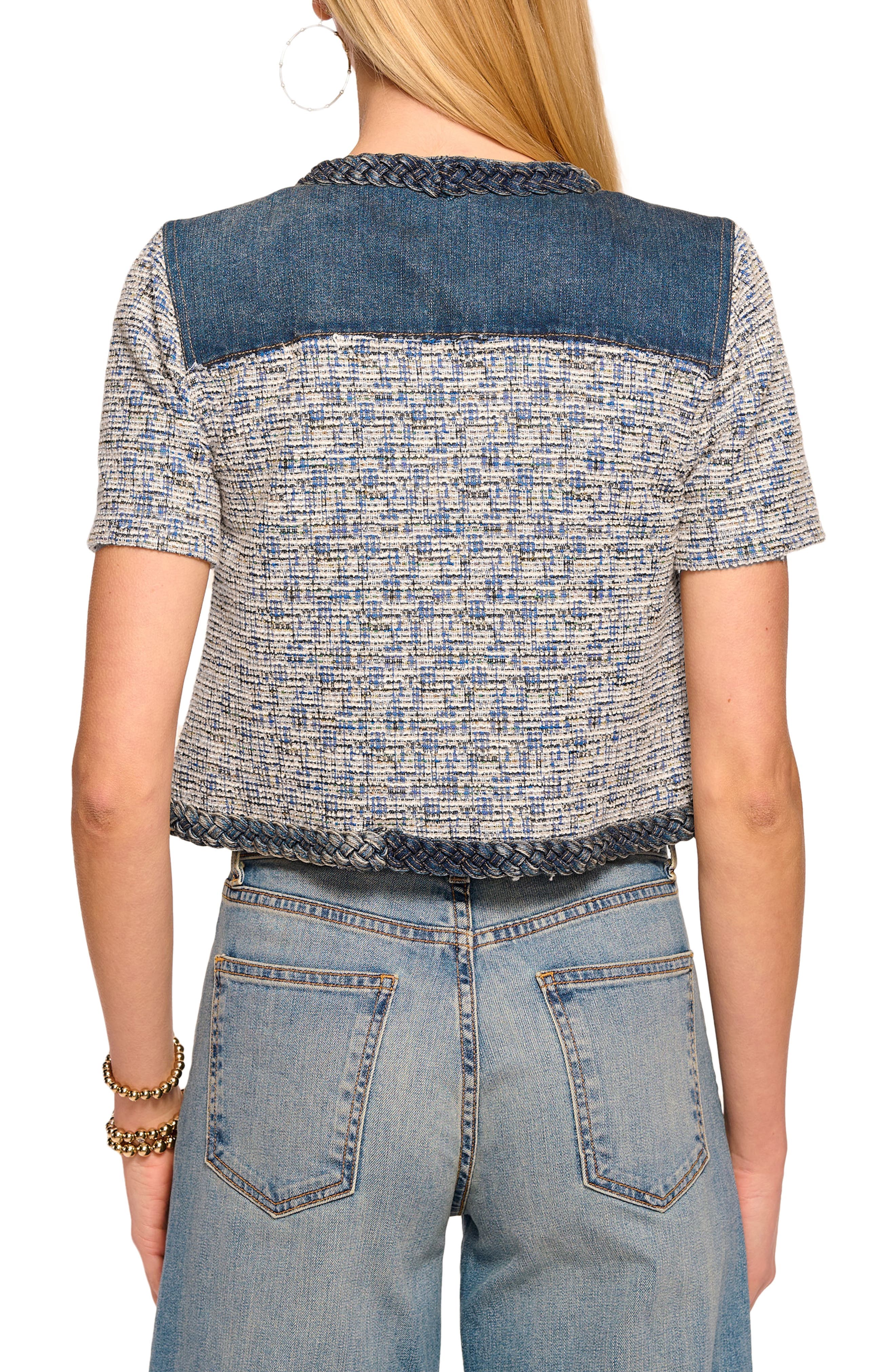 Libby Denim & Tweed Crop Jacket - image 2