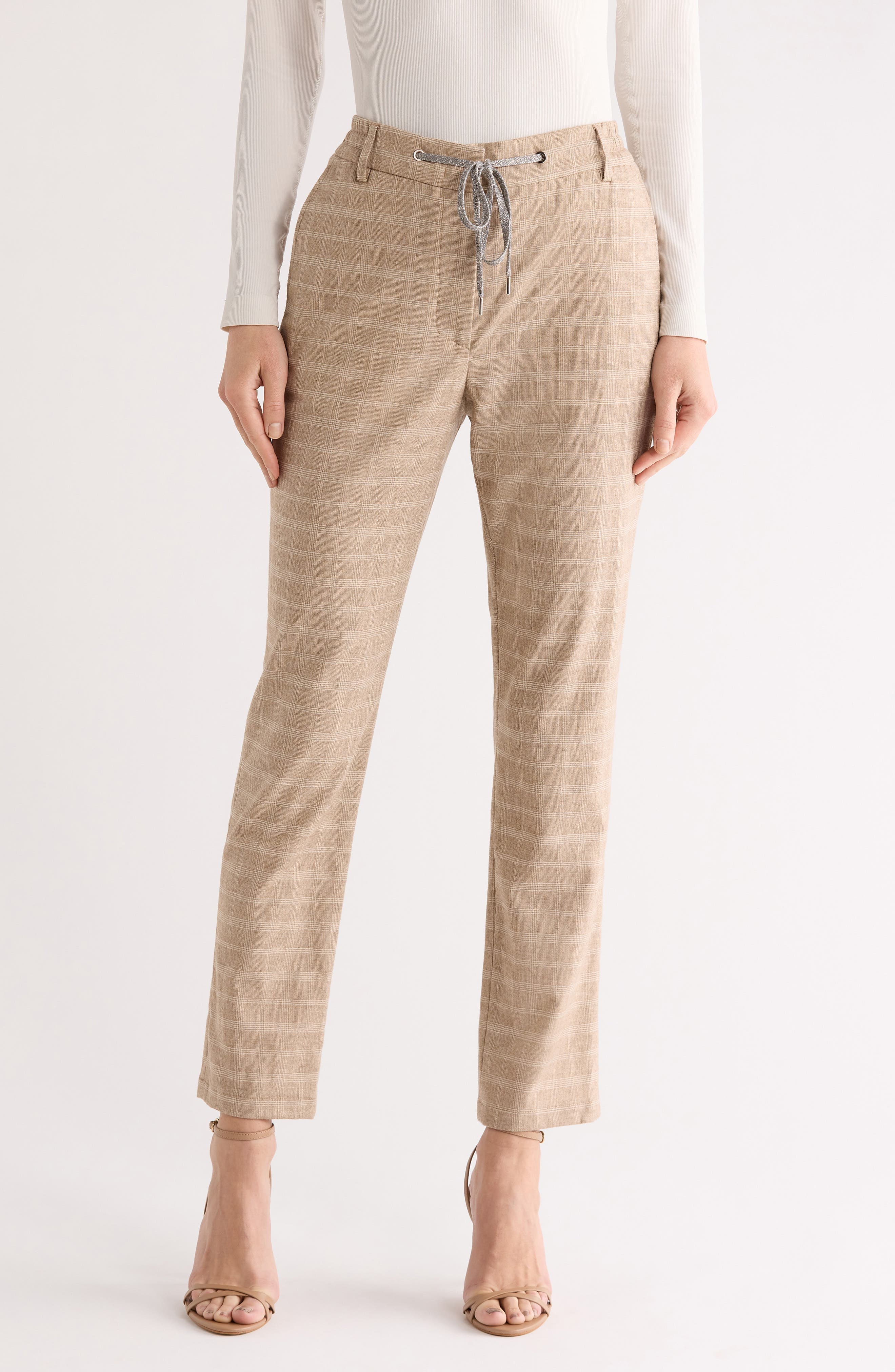 Glen Plaid Drawstring Trousers - image 1