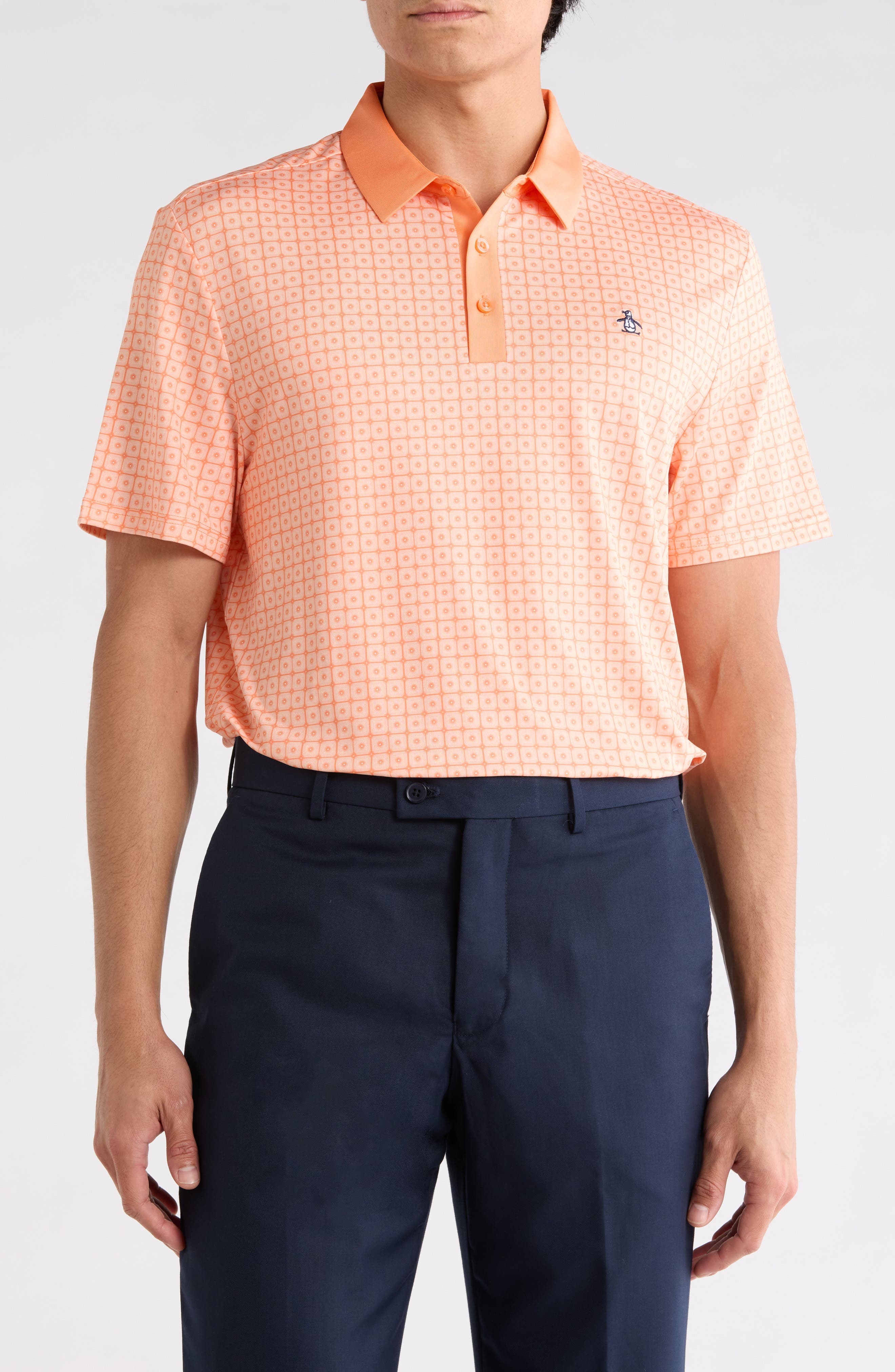 Layered Windowpane Print Knit Polo - image 3