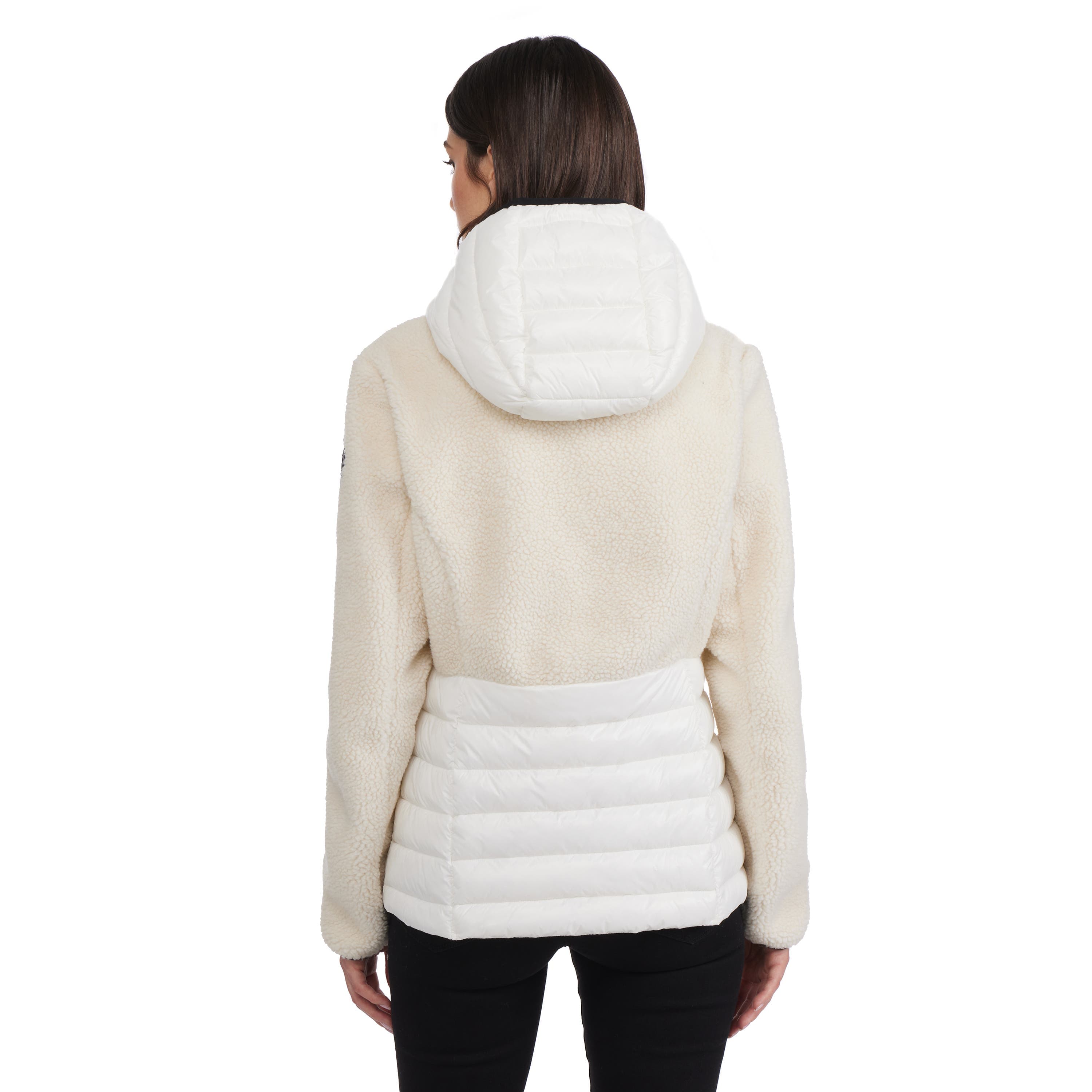 Fawn Lightweight Mixed Media Jacket with Fixed Hood - image 2