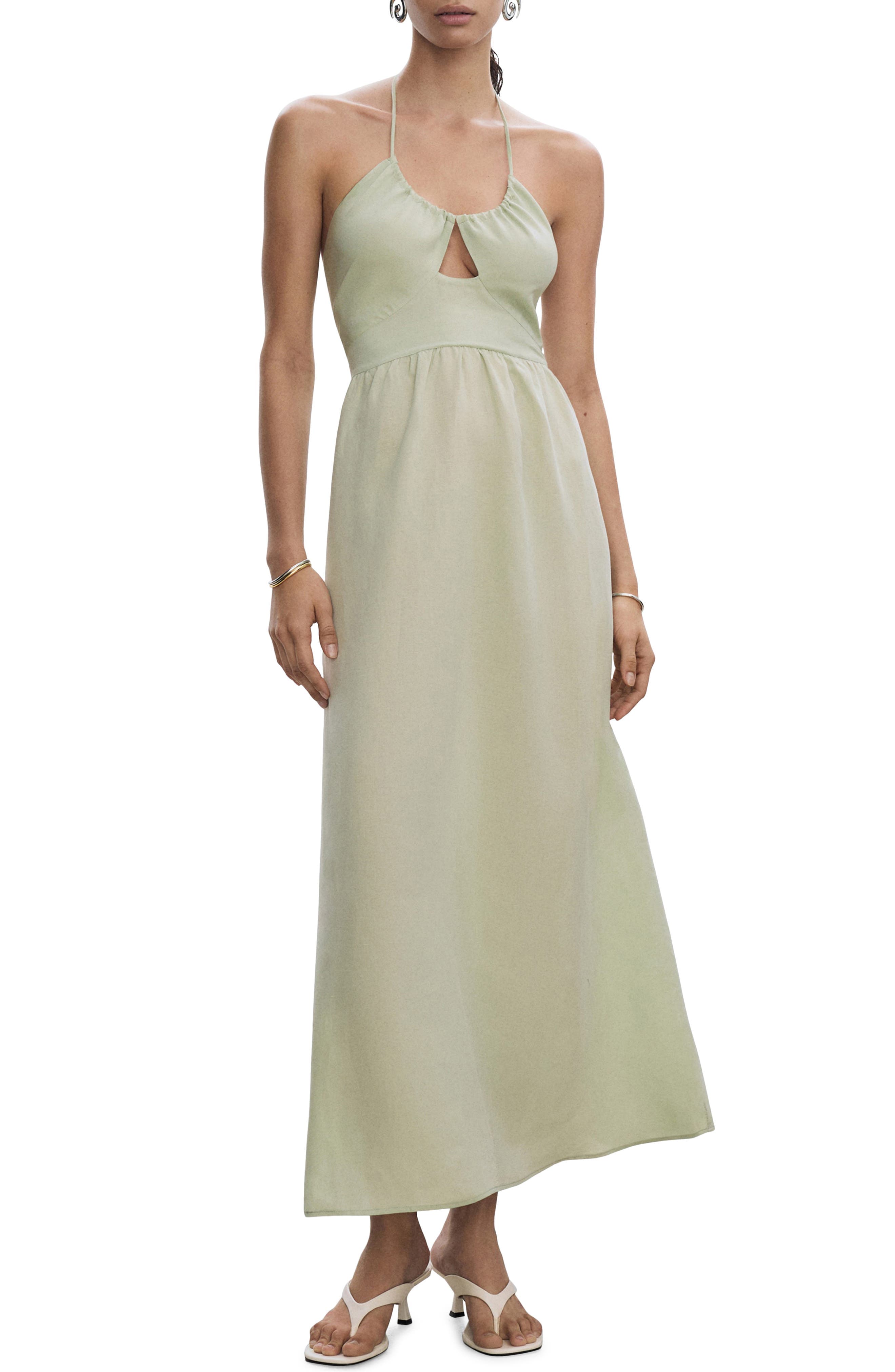 Cutout Halter Maxi Dress - image 1