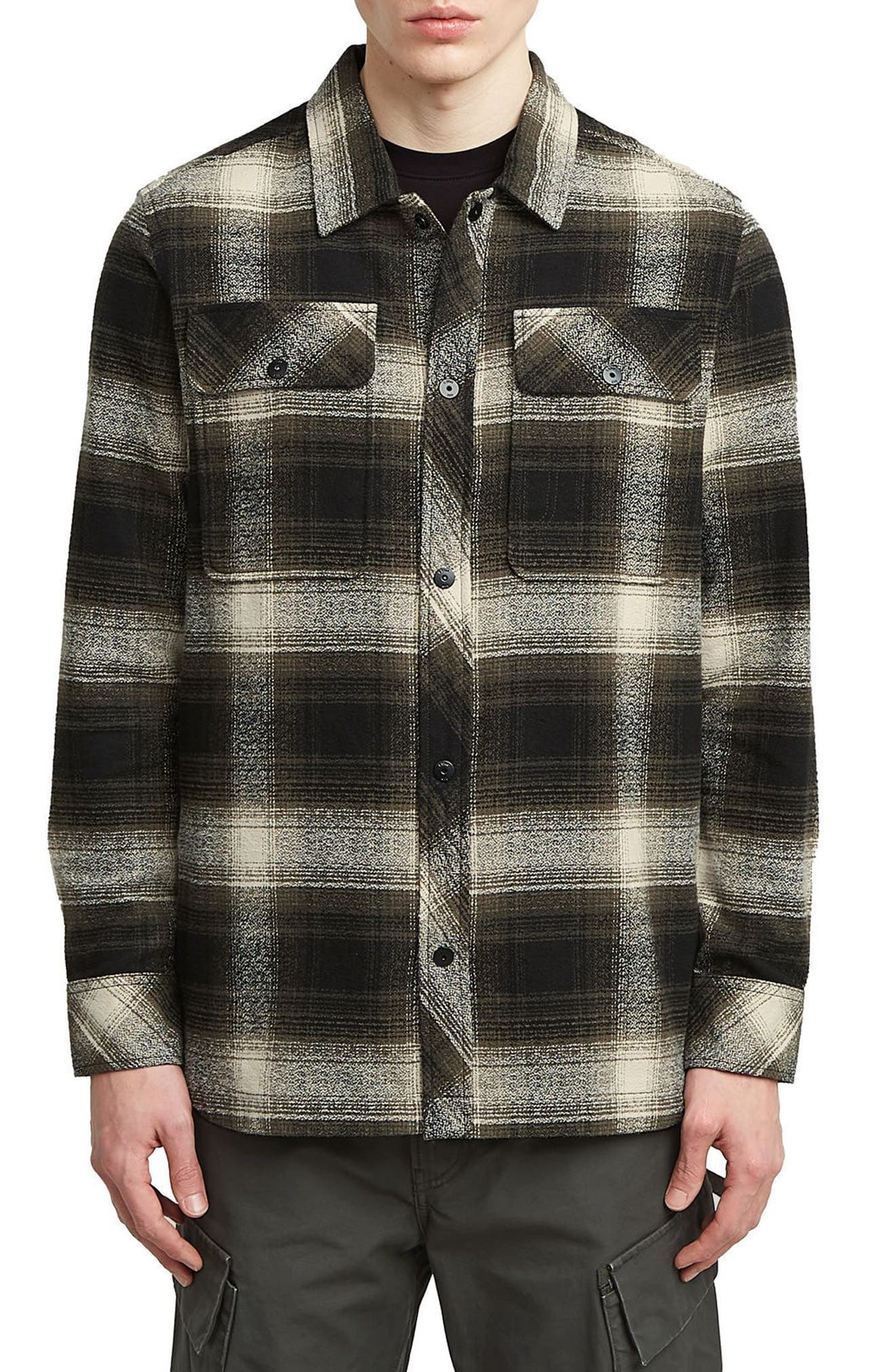 GPO Plaid Cotton Snap-Up Overshirt - image 1