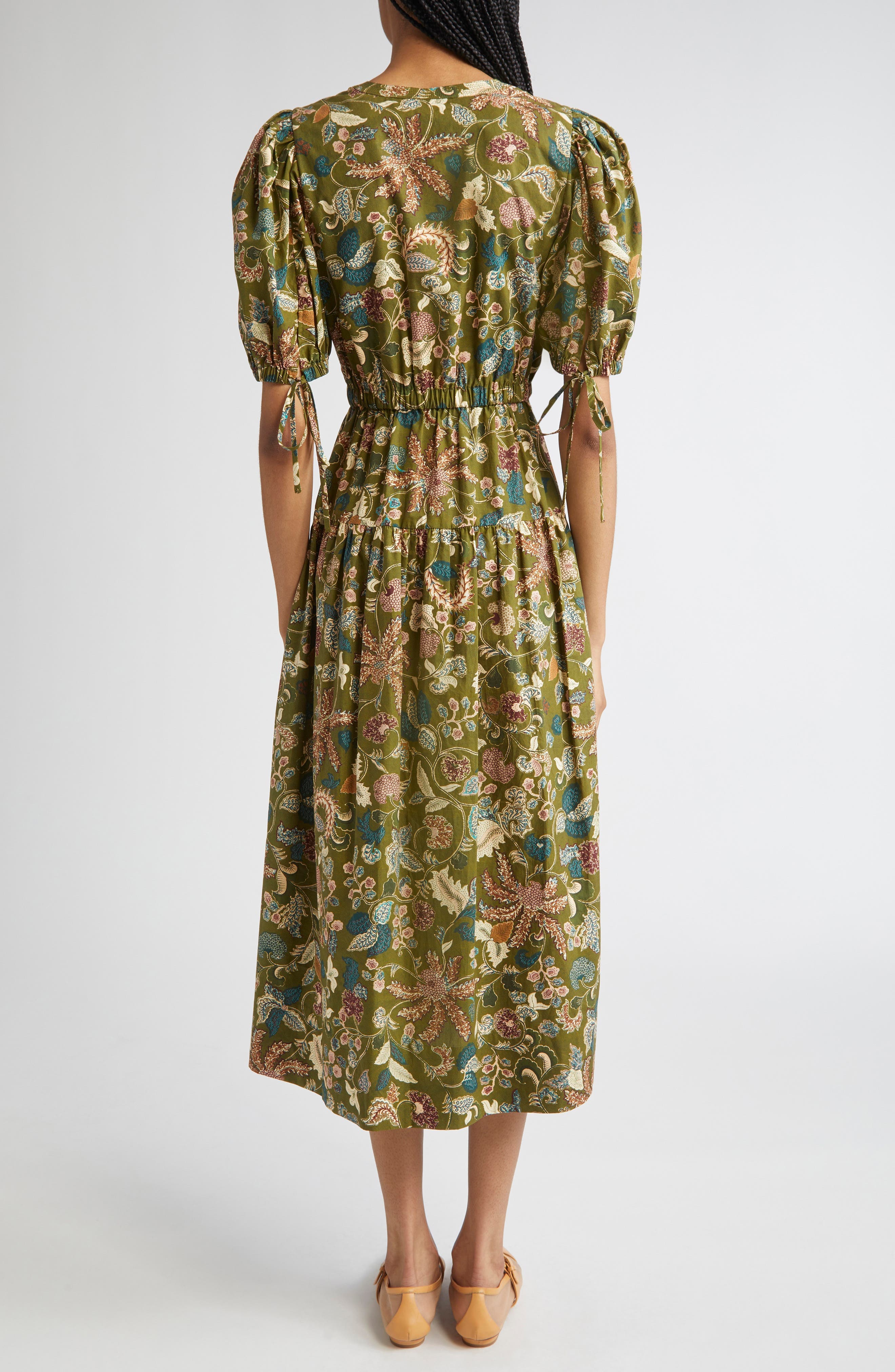 Paisley Floral Cotton Midi Dress - image 2