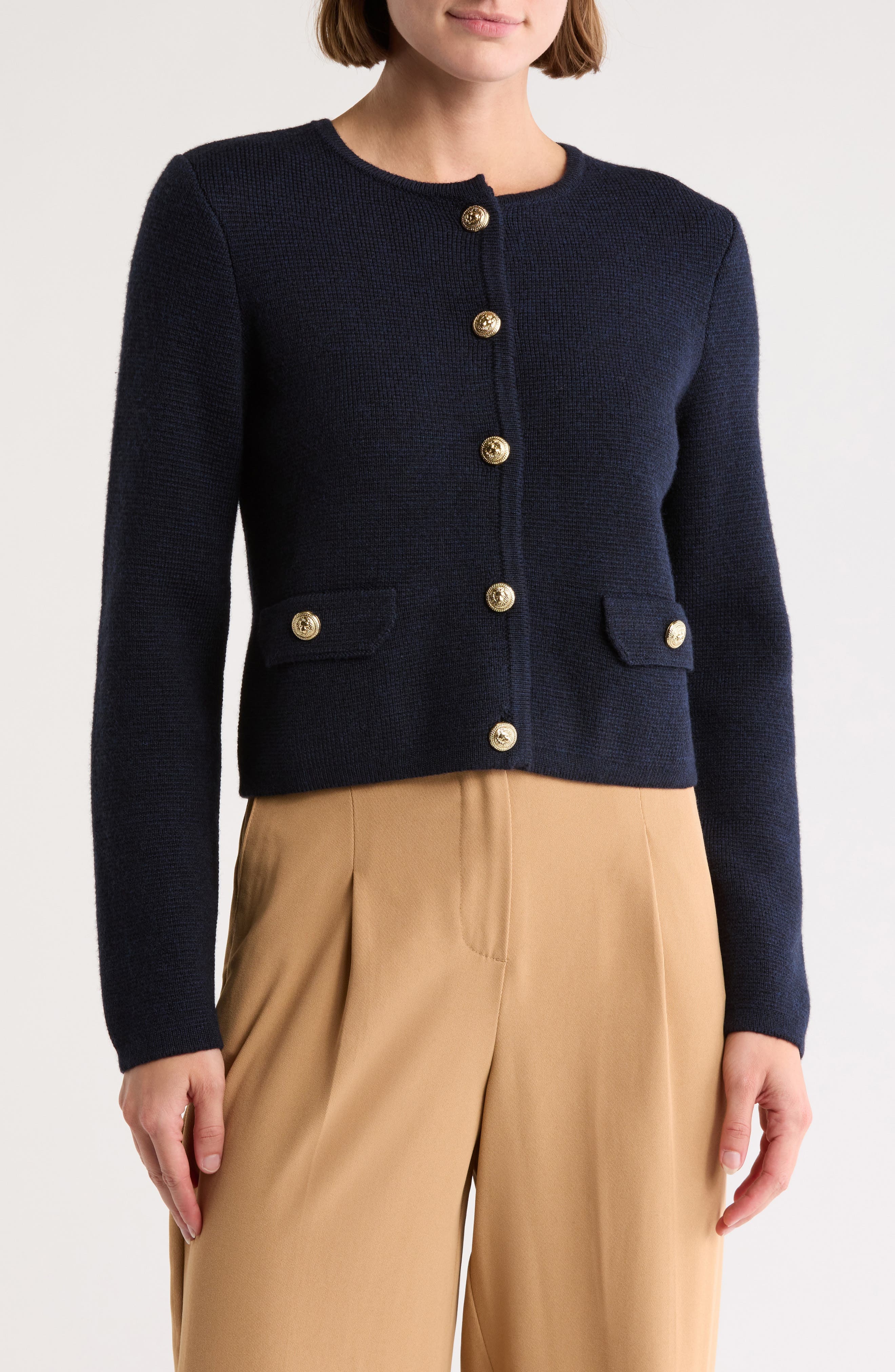 Crewneck Merino Wool Cardigan - image 3