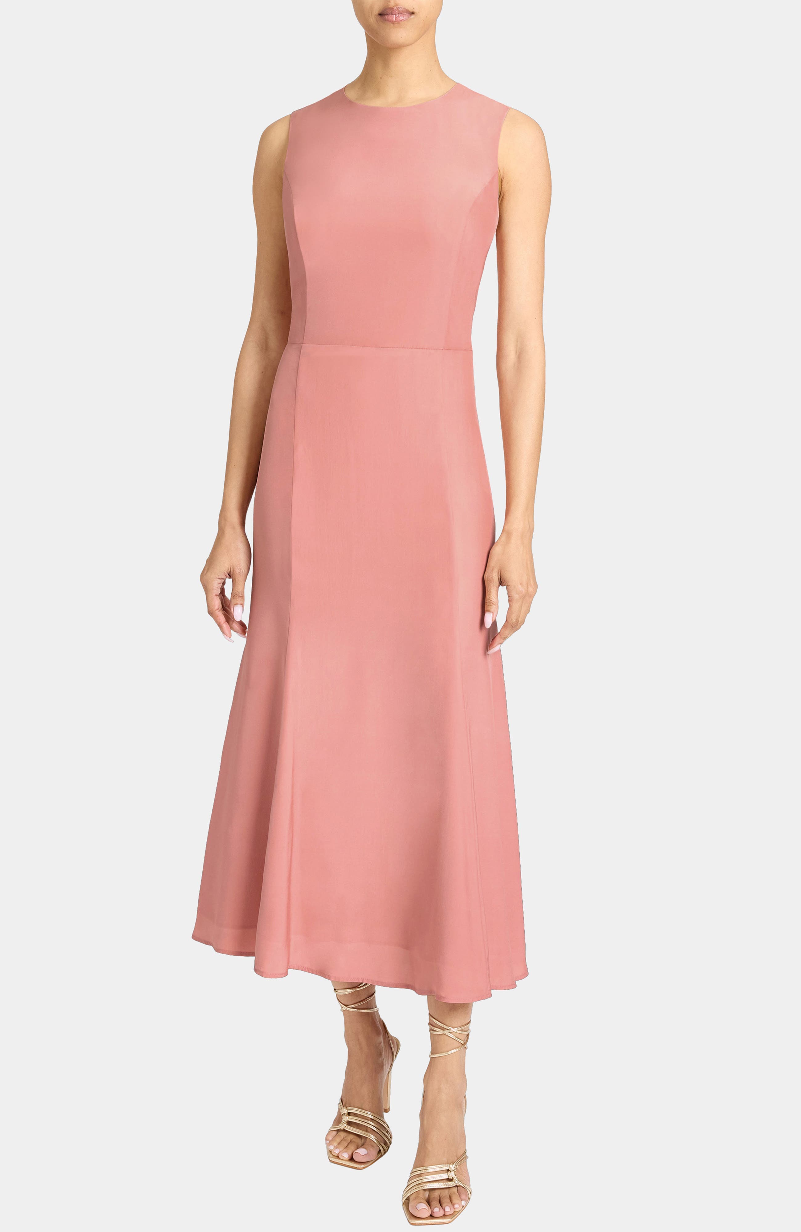 ROSALIA Sleeveless Midi Dress in Silk Crepe de Chine - image 1